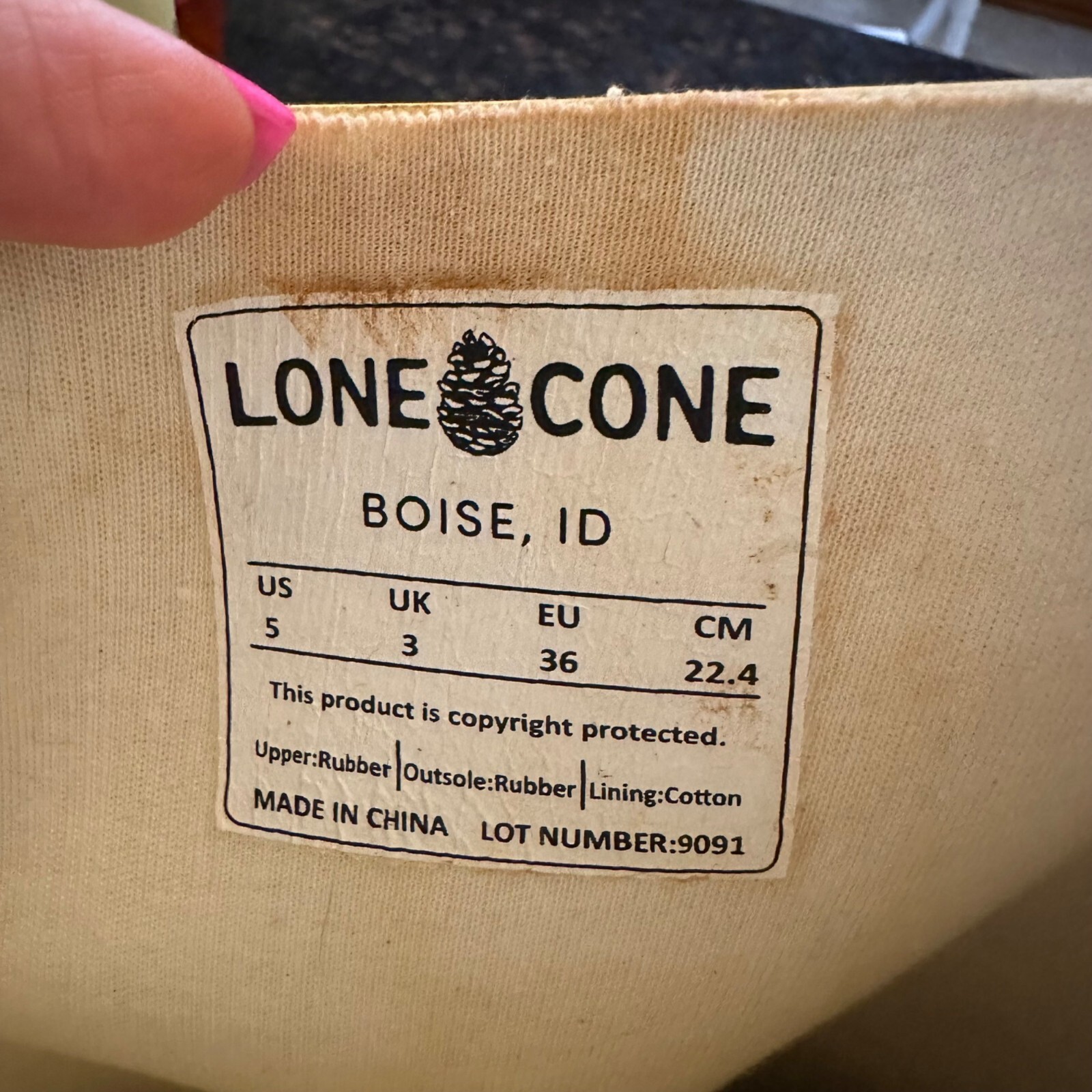 Lone Cone Rain Boots Tall Outdoor Matte Finish Fun Moroccan Horses Womens Size 5