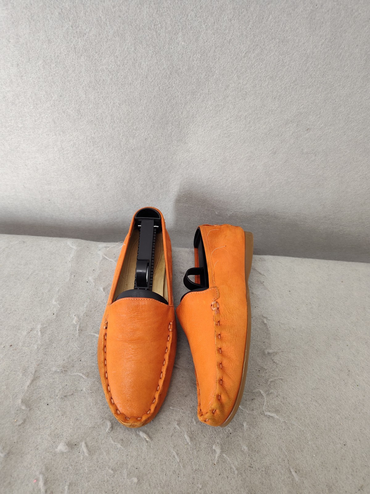 Nurture Women Loafers 6.5 Orange Leather Slip On Flats Comfort Shoes Made Brazil