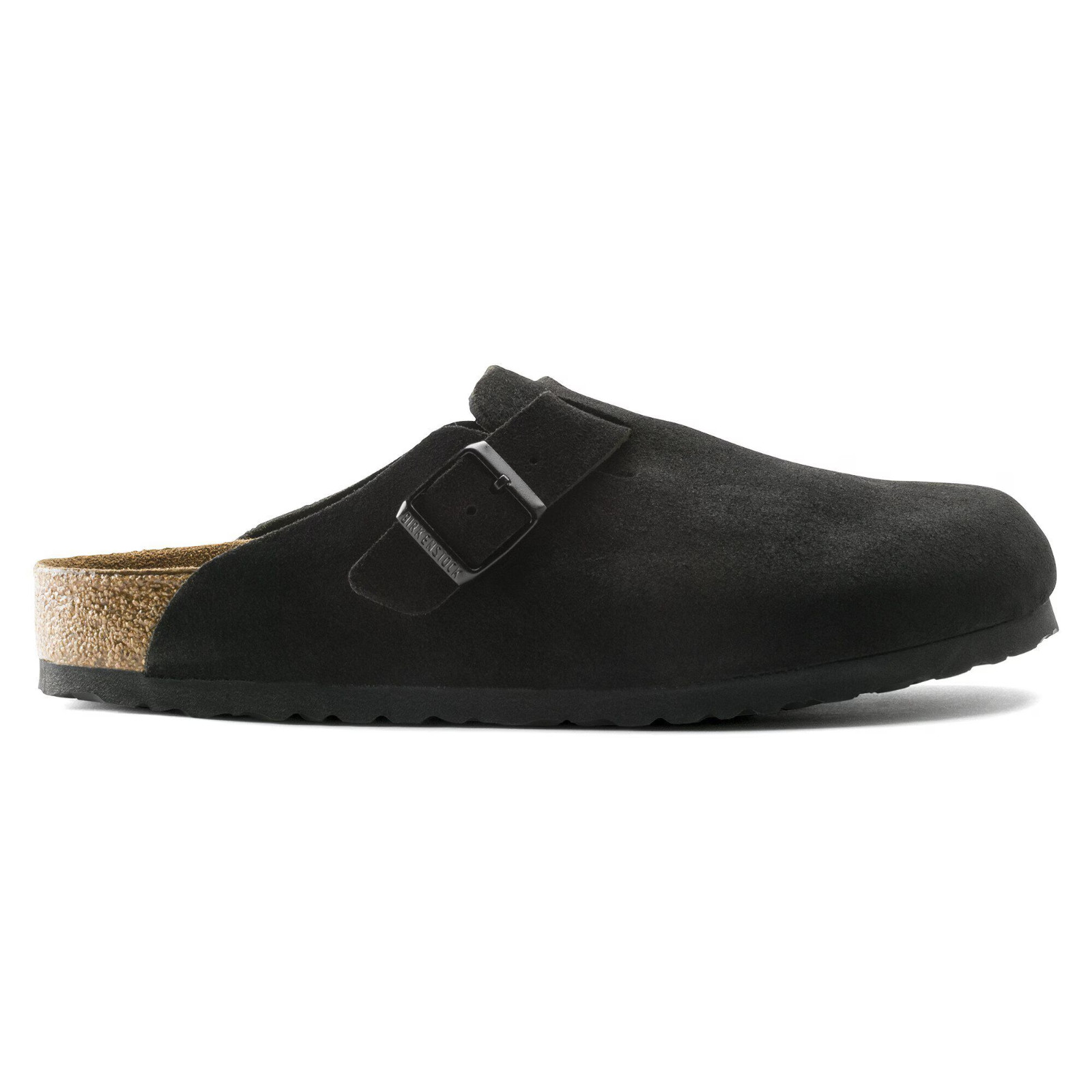 Birkenstock Boston Black Soft Footbed Clogs Suede Unisex Shoes Size US6-12