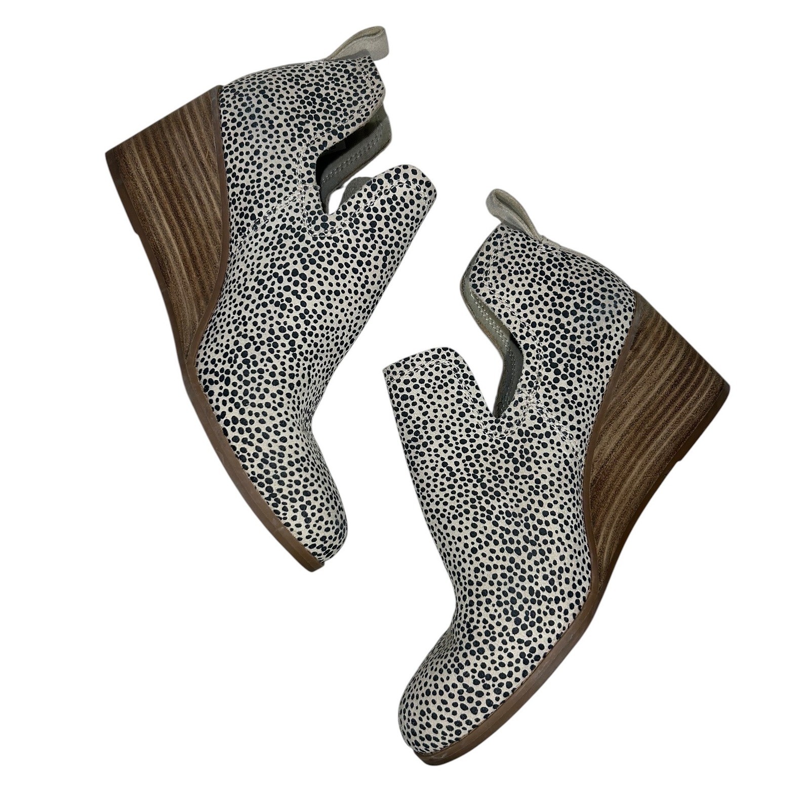 TOMS Kallie Cutout Ankle Wedge Bootie Macadamia Cheetah 10016177