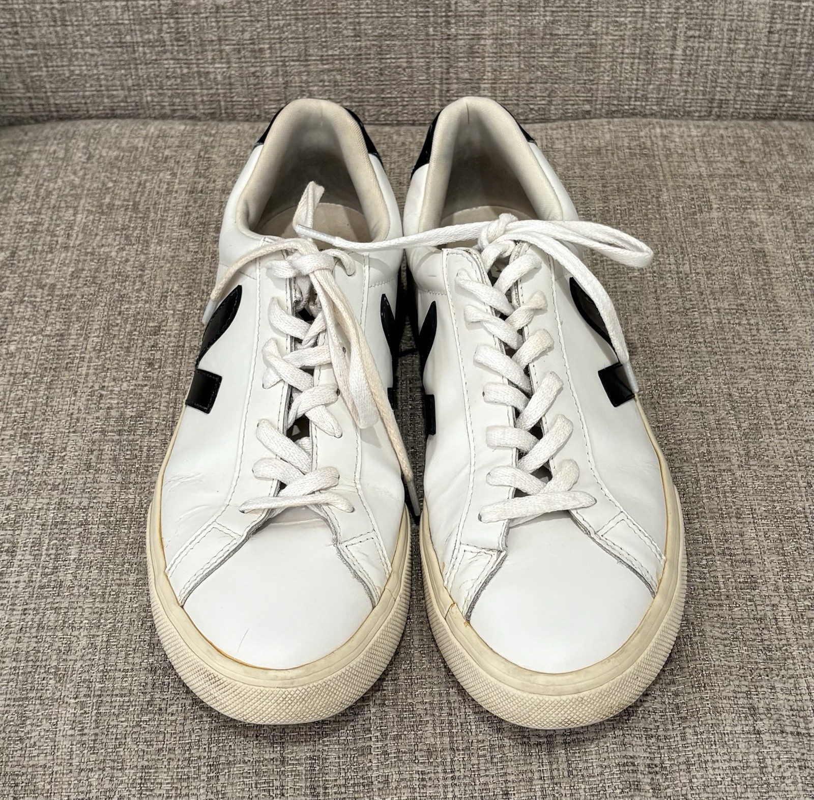 Veja Esplar Leather Sneakers White/Black Sz 10