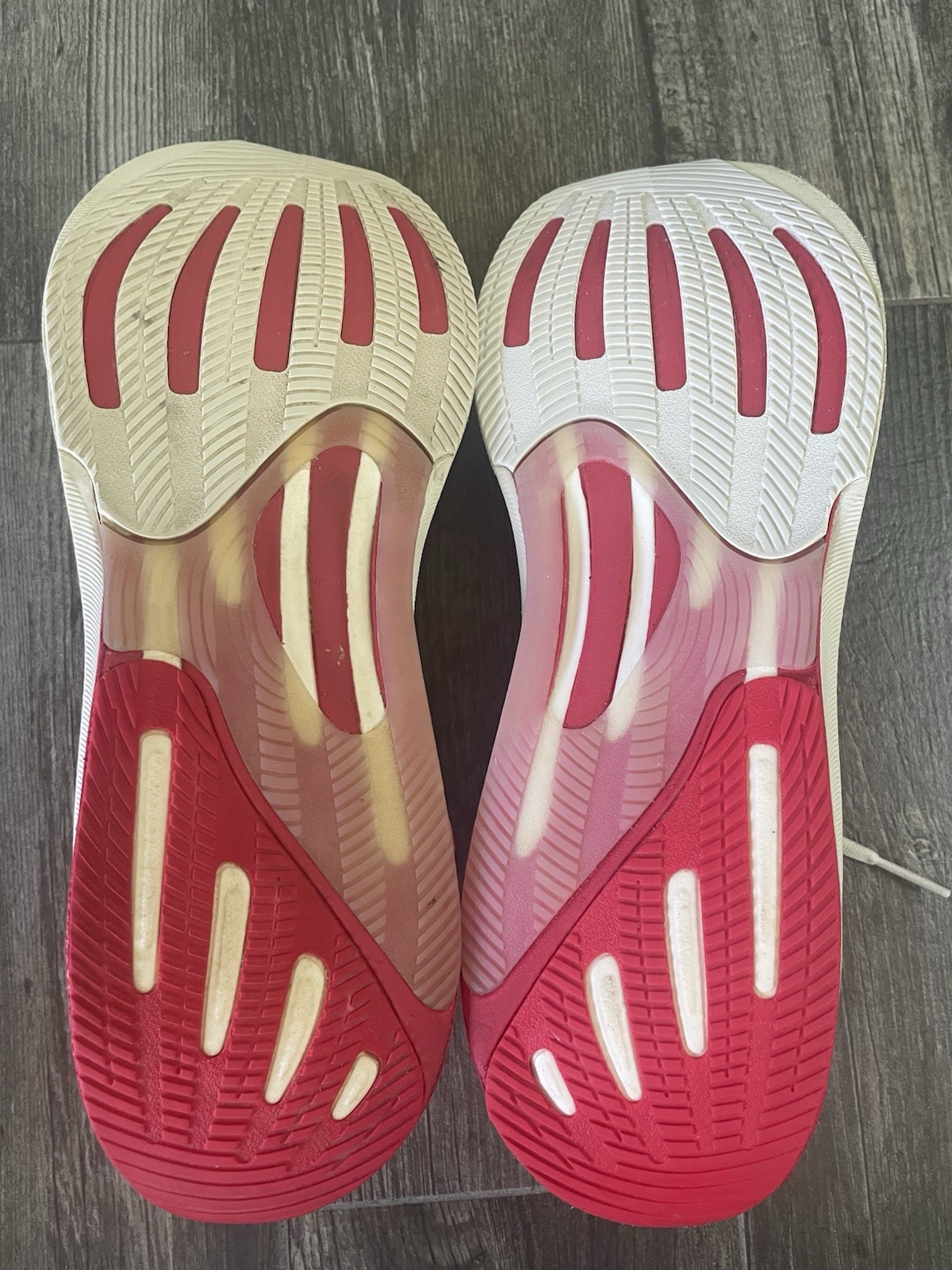 USED adidas White/Pink Low Top Lace-Up Running & Jogging Sneakers Rubber Sole