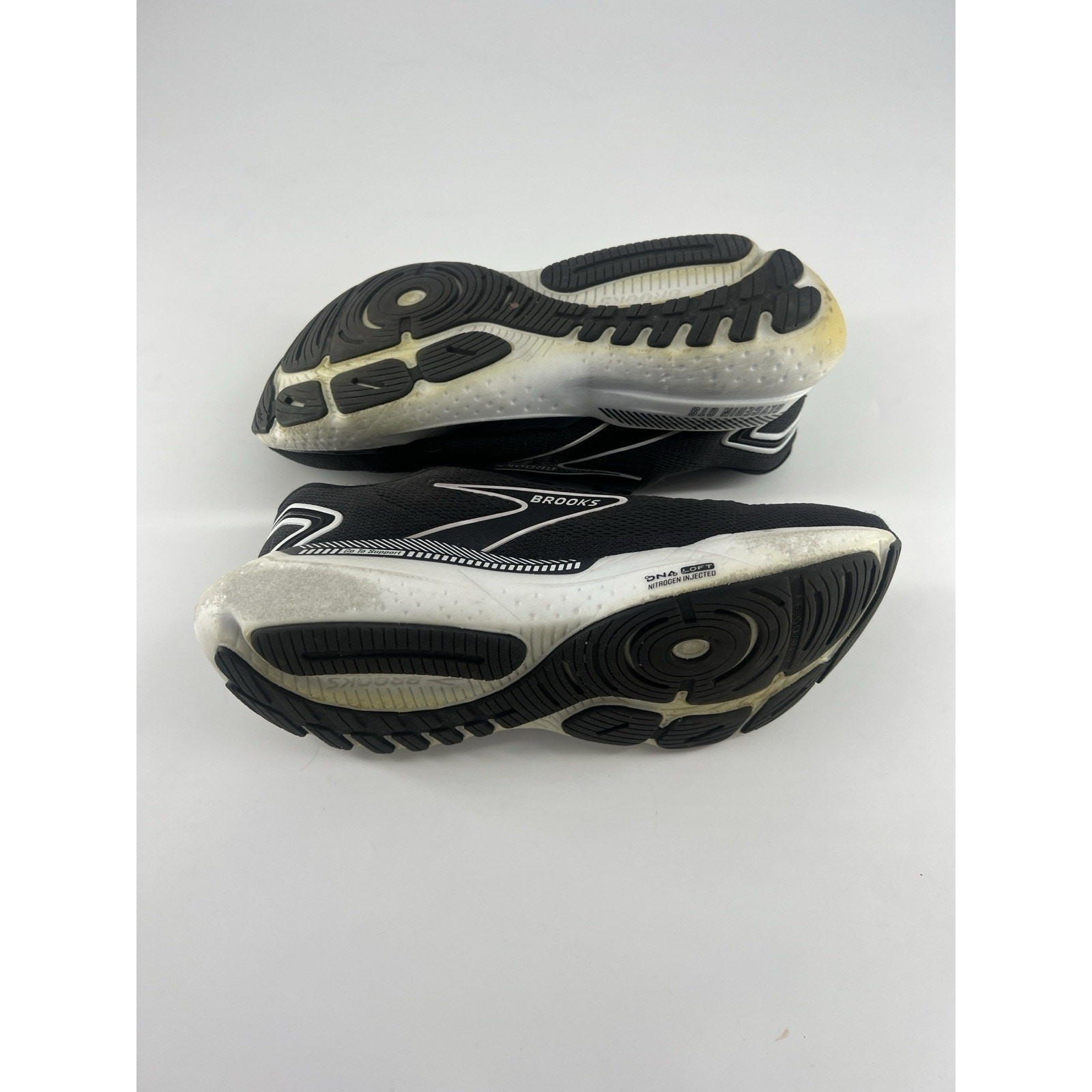 Brooks Glycerin GTS 21 Women Sz 9 Black White Athletic Running Gym Train Sneaker