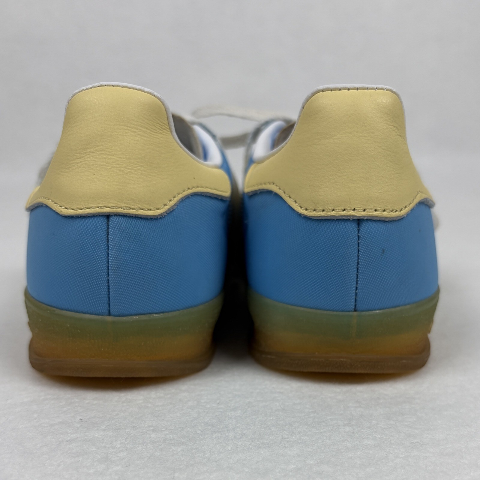 Adidas Gazelle Indoor Blue Yellow Gum Suede Nylon Sneakers IE2960 Womens 7.5