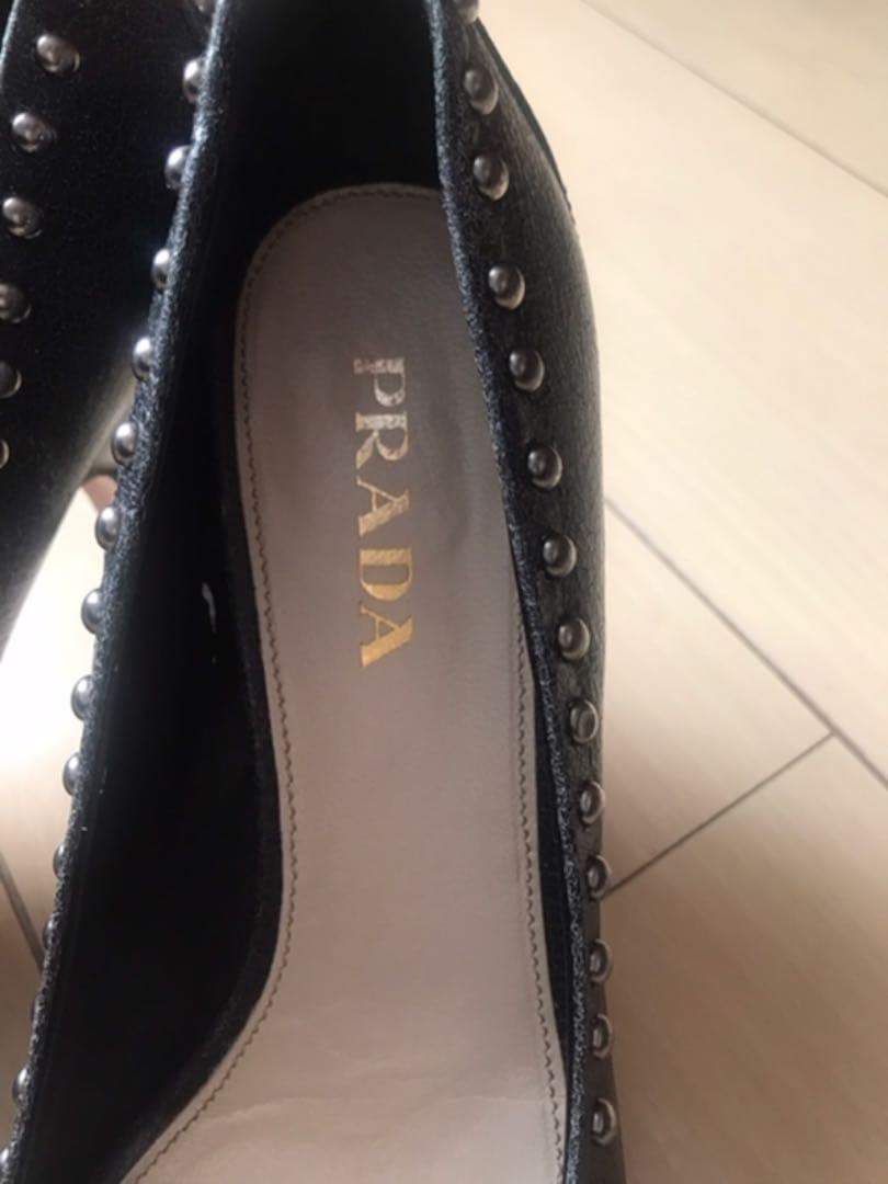 Rare PRADA Studded Black Pumps Size 35 US 5.5 EU 35 Heel 8.5cm