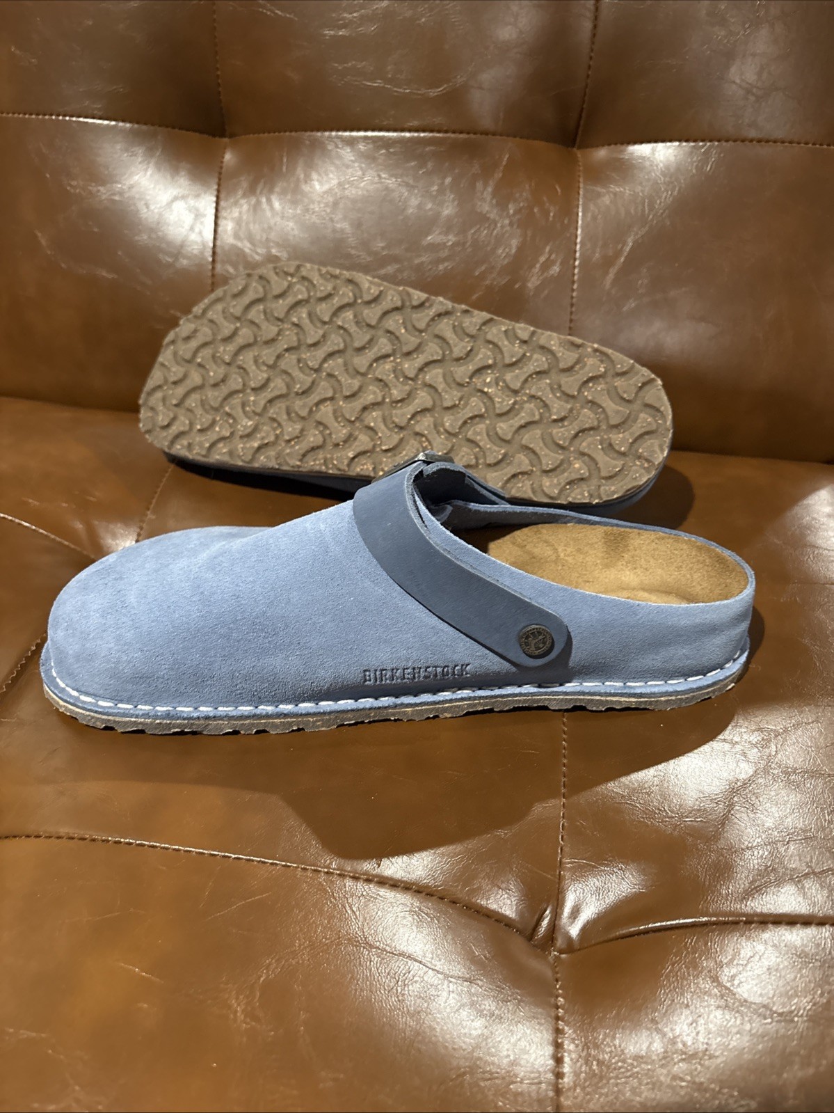 BIRKENSTOCK PREMIUM LUTRY MEDIUM/NARROW WIDTH UNISEX CLOGS WITH BACKSTRAP SUEDE