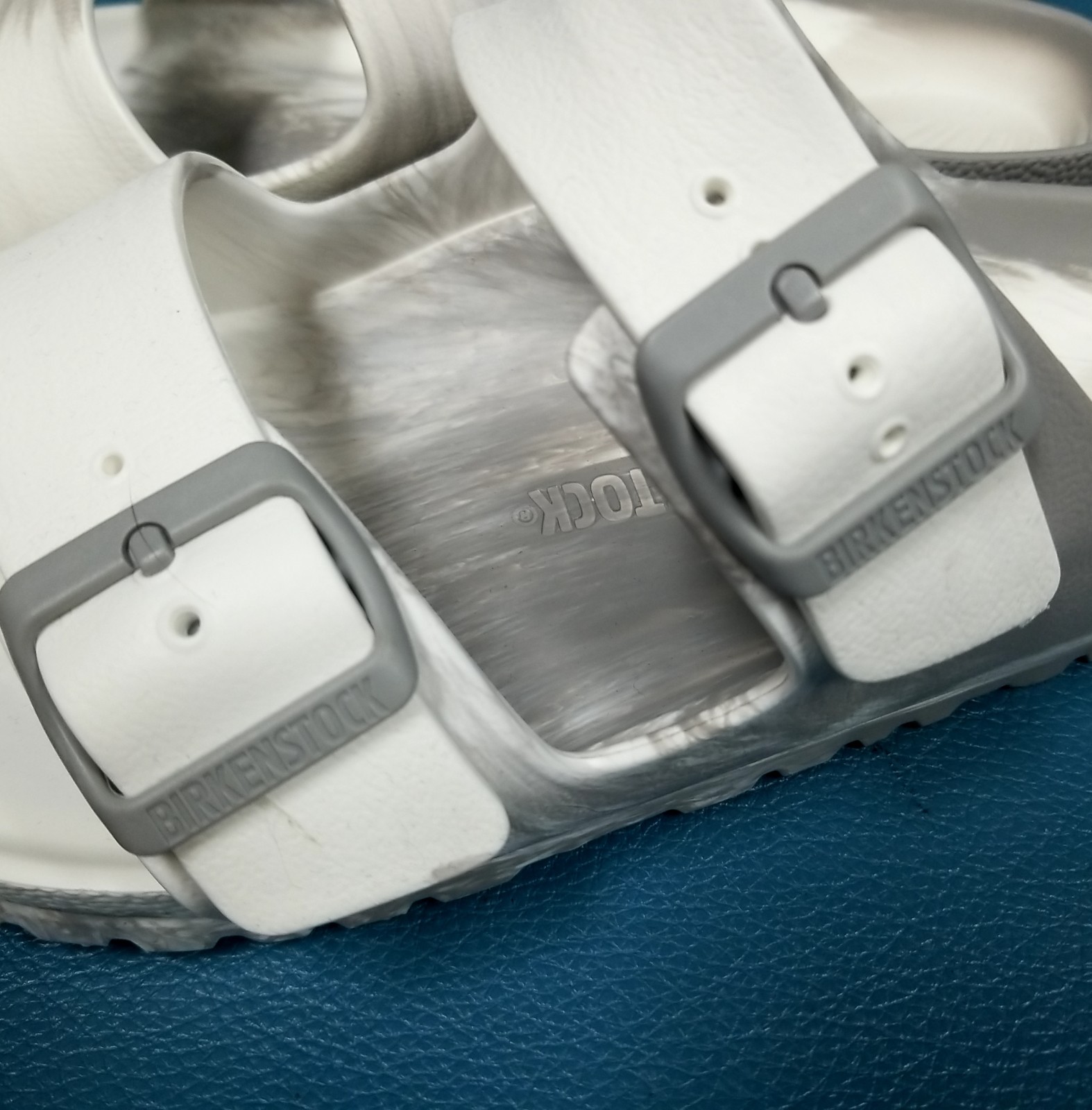 Birkenstock Arizona EVA Foam Sandals White Gray Marble EU 40 L9 M7