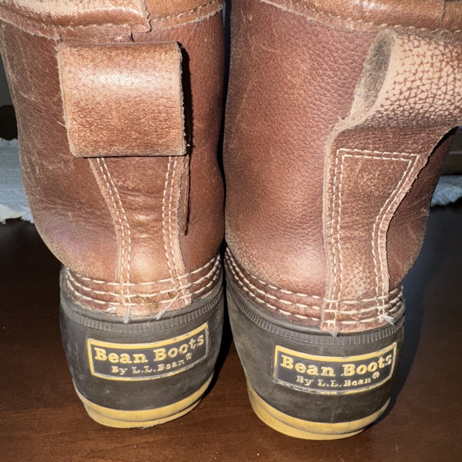 Vtg L.L. Bean Maine Hunting Duck Boot Shearling Lined Leather Boots Womens 8