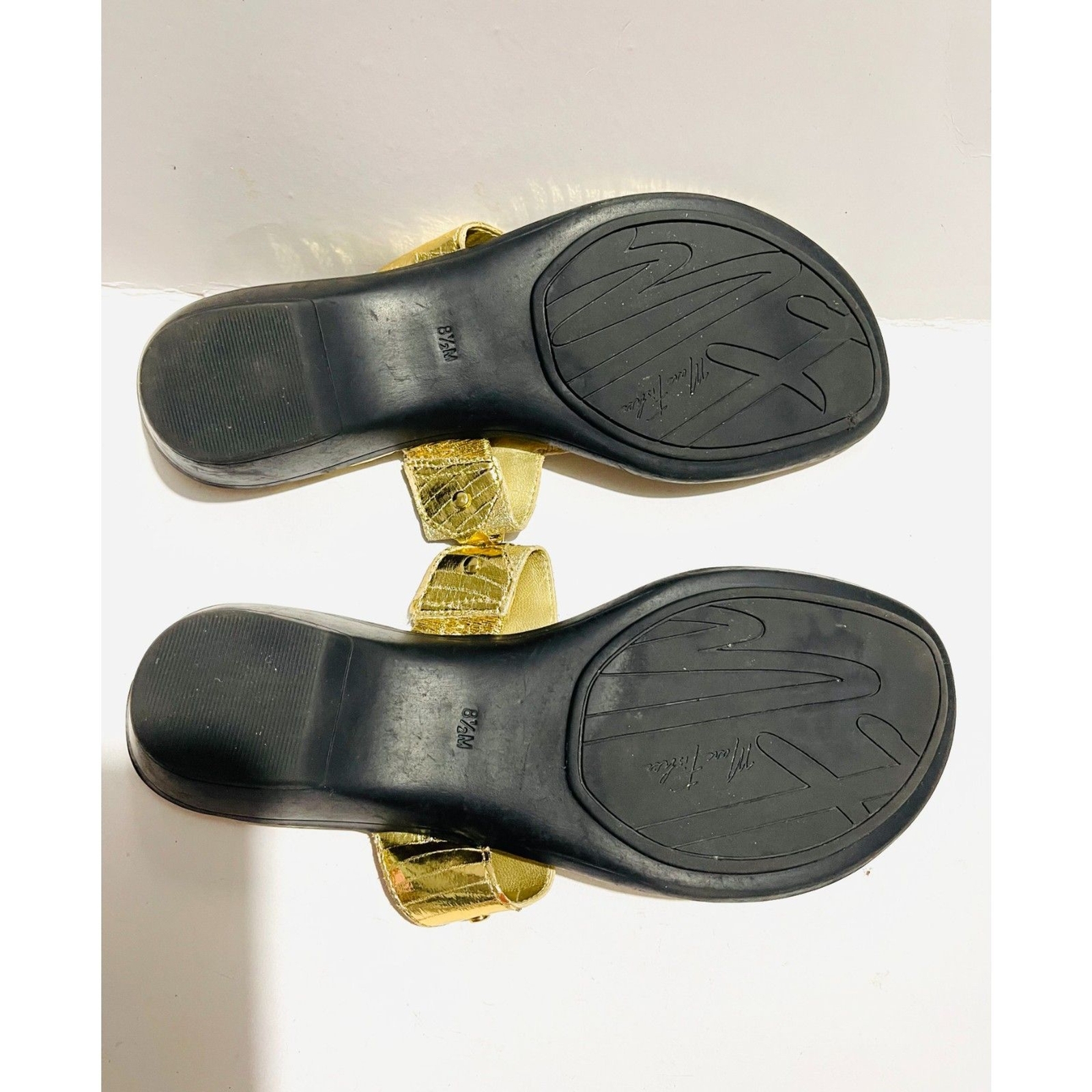 Marc fisher gold sandals Y2K summer beach resort wear feminine casual women 8.5