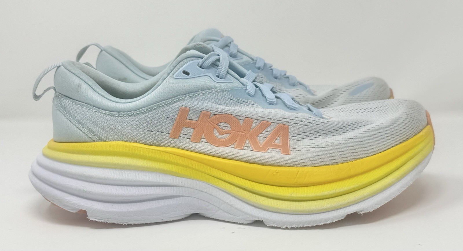 Women’s Hoka One One Bondi 8 Summer Song Country Air Running Shoes sz 7B