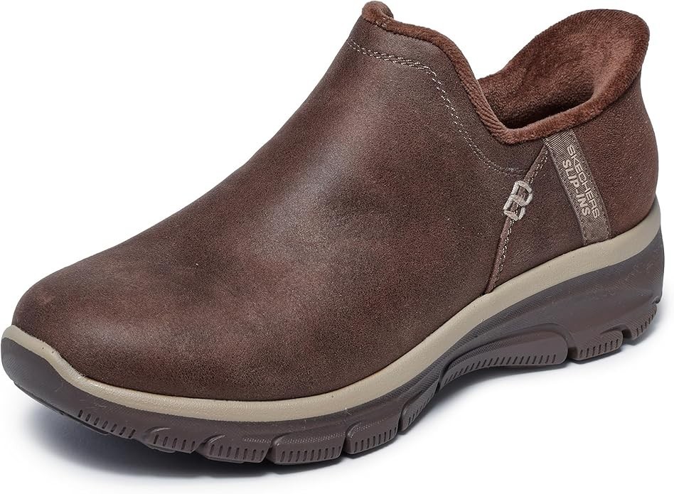 Skechers Women’s Easy Going Modern Hour Slip-Ins Ankle Boot Winter Shoes, Brown