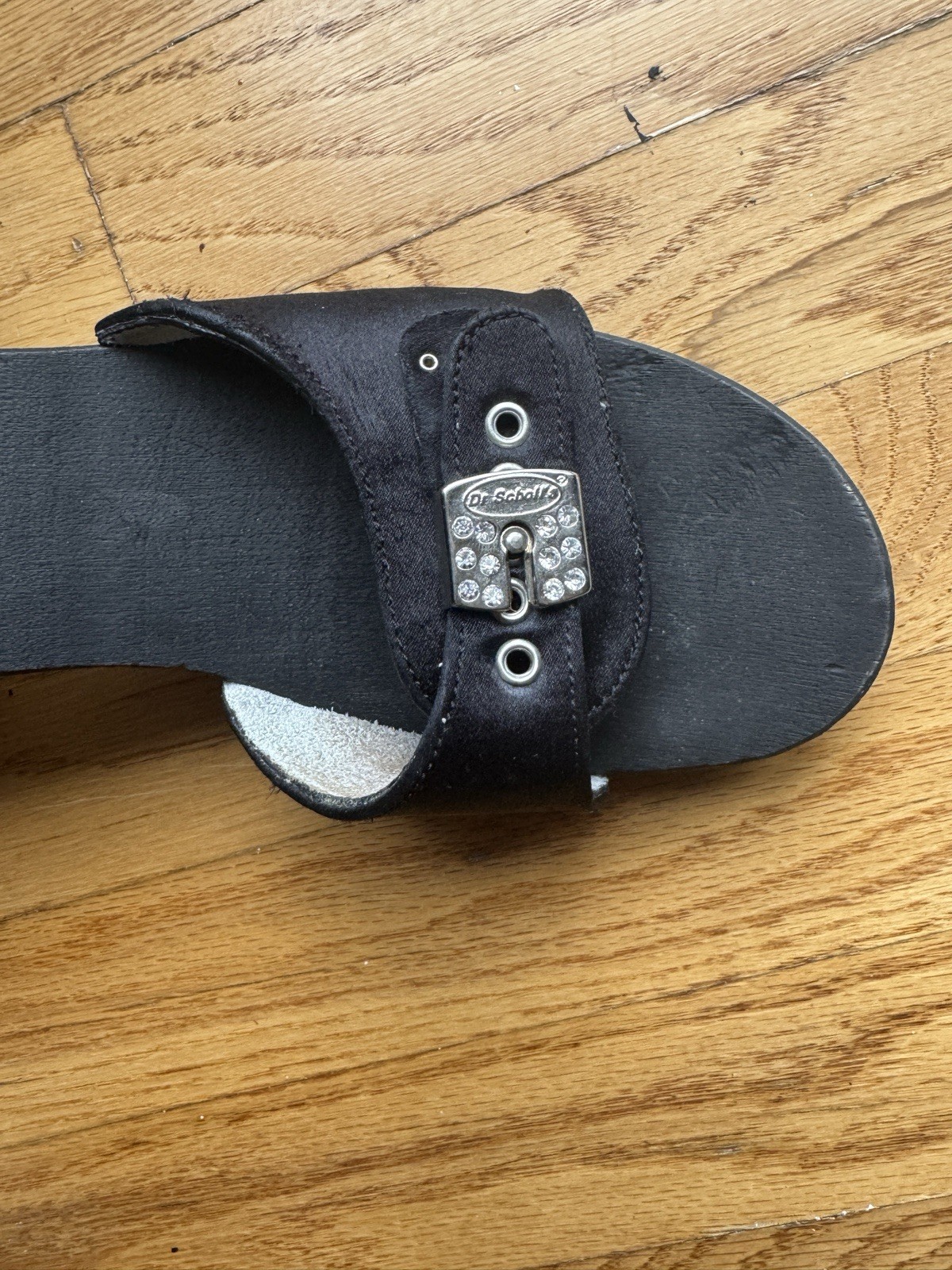 Dr. Scholl’s Original Black Wooden Slide Sandals Women’s Size 8 Made in Italy