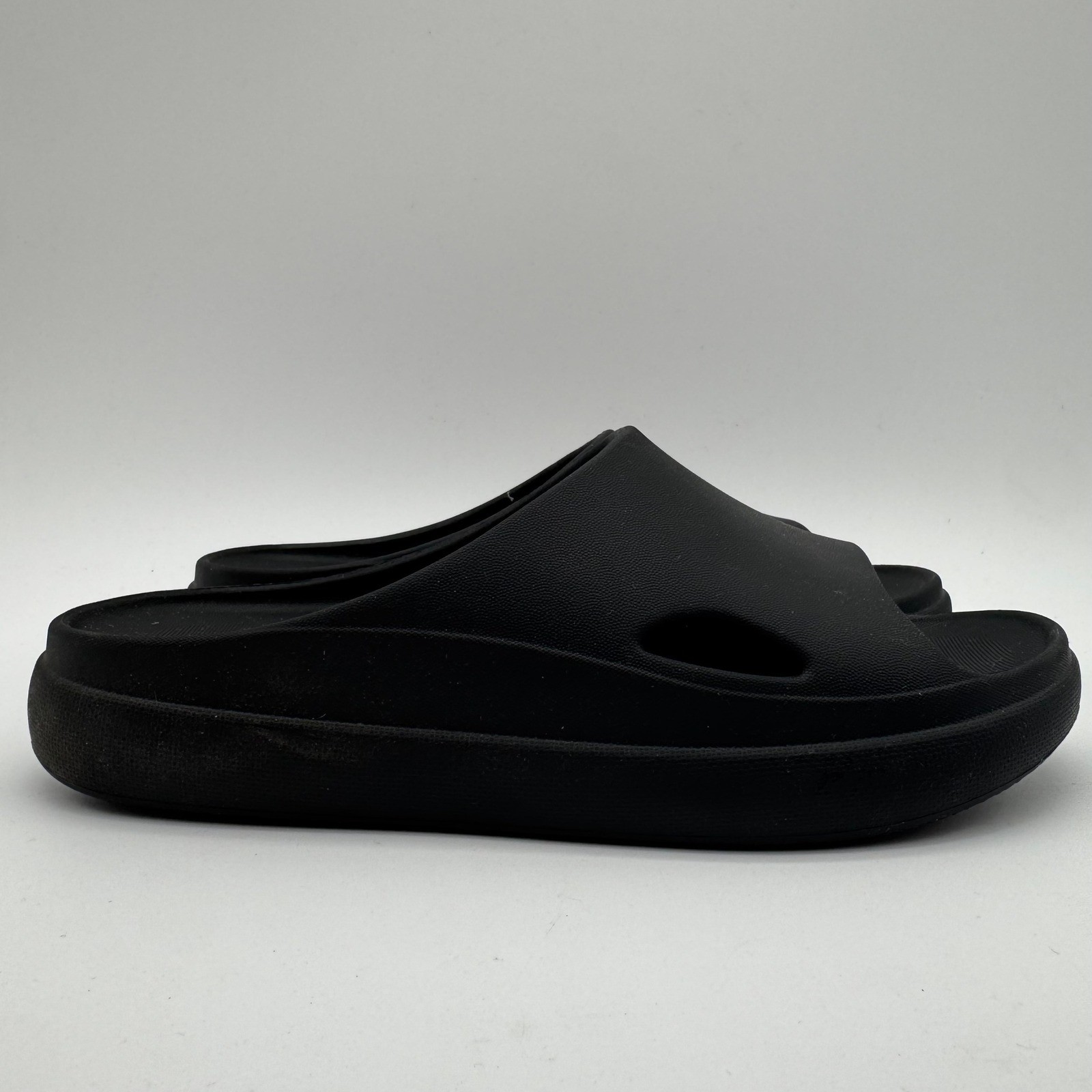Unisex Black Cushion Slide Sandals Comfort Recovery Slides S W6-7 M4-5