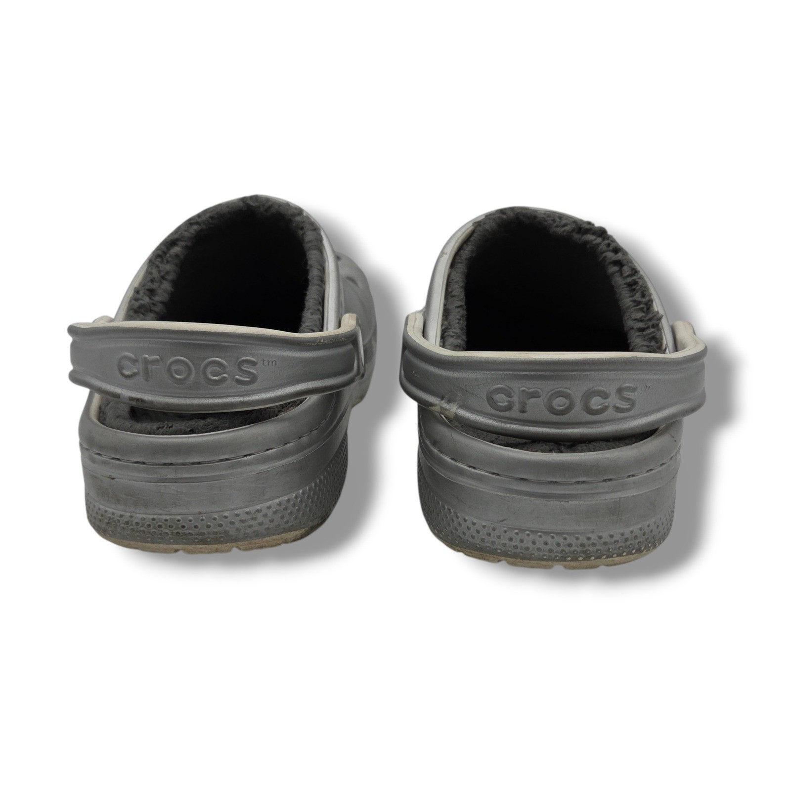Crocs Baya Lined Clog Womens 7 Silver Slip On