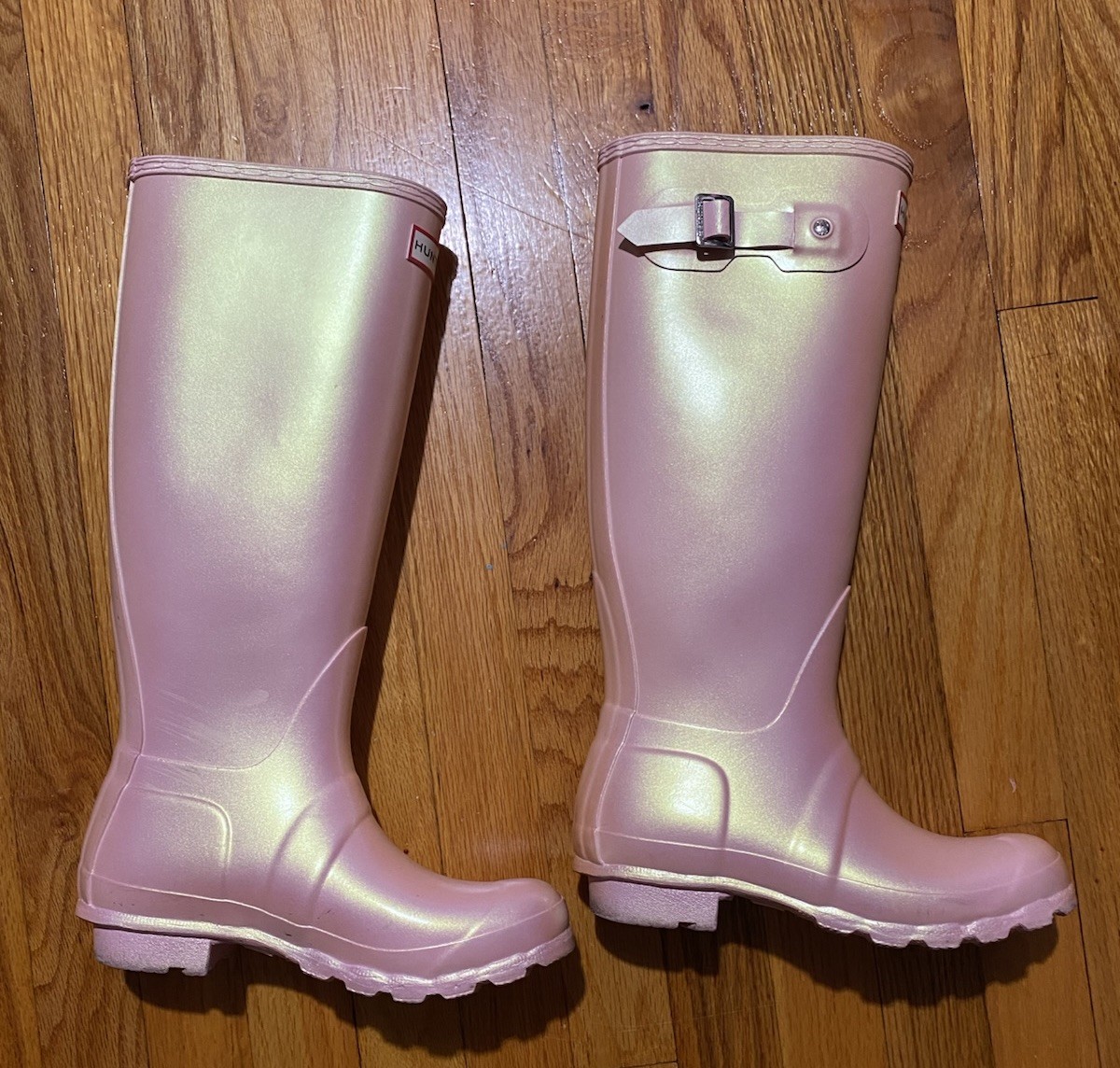 Hunter Women’s Tall Rain Boots Size 6 Glossy Shiny Pink