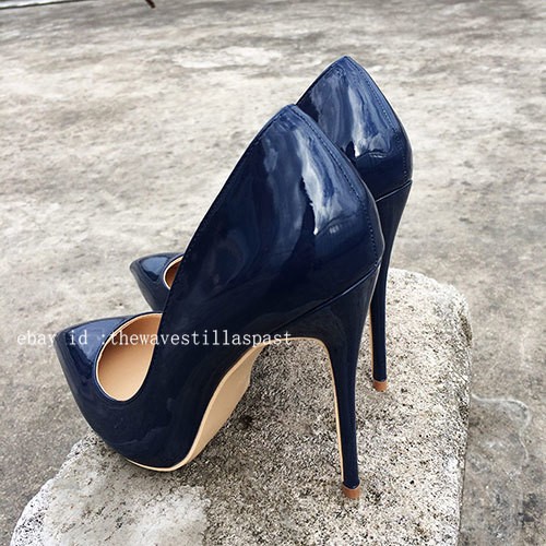 Solid Color Women Sexy Pointed Toe Pumps Ultra High Thin Stiletto Heels Shoes