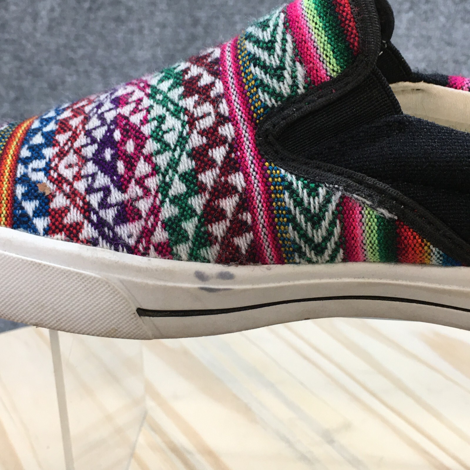 Toucans Shoes Mens 4 Womens 6 Inca Print Casual Slip On Loafer Flats Multicolor