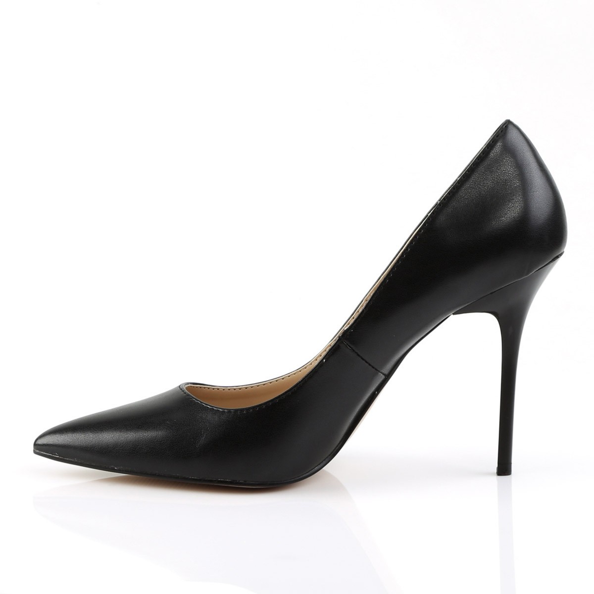 Pleaser Classique 20 4″ Pointed-Toe Stiletto Pumps Pointed Blk Kid Pu sz 6
