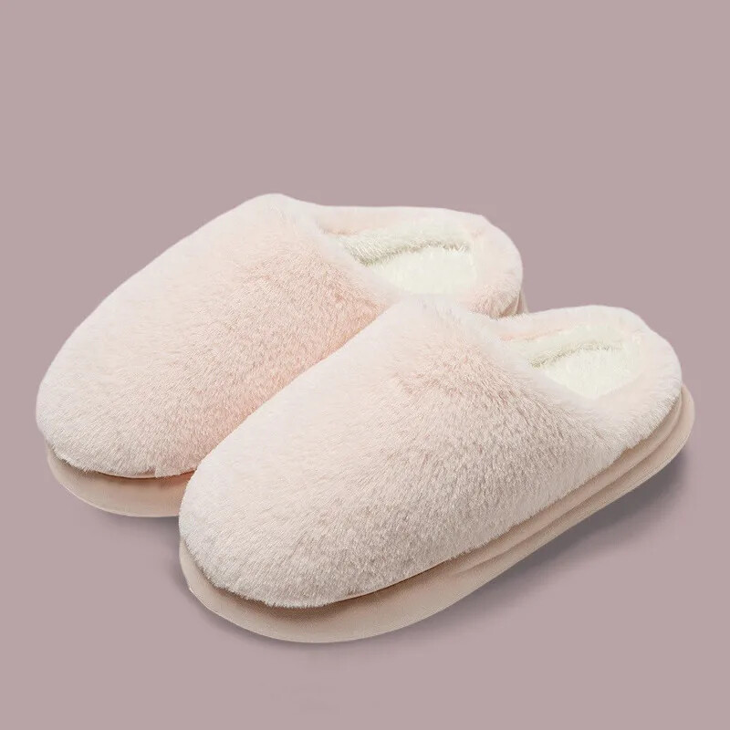 Winter Plush Slippers New Soft Platform Fluffy Slides Comfort Concise Anti Slip
