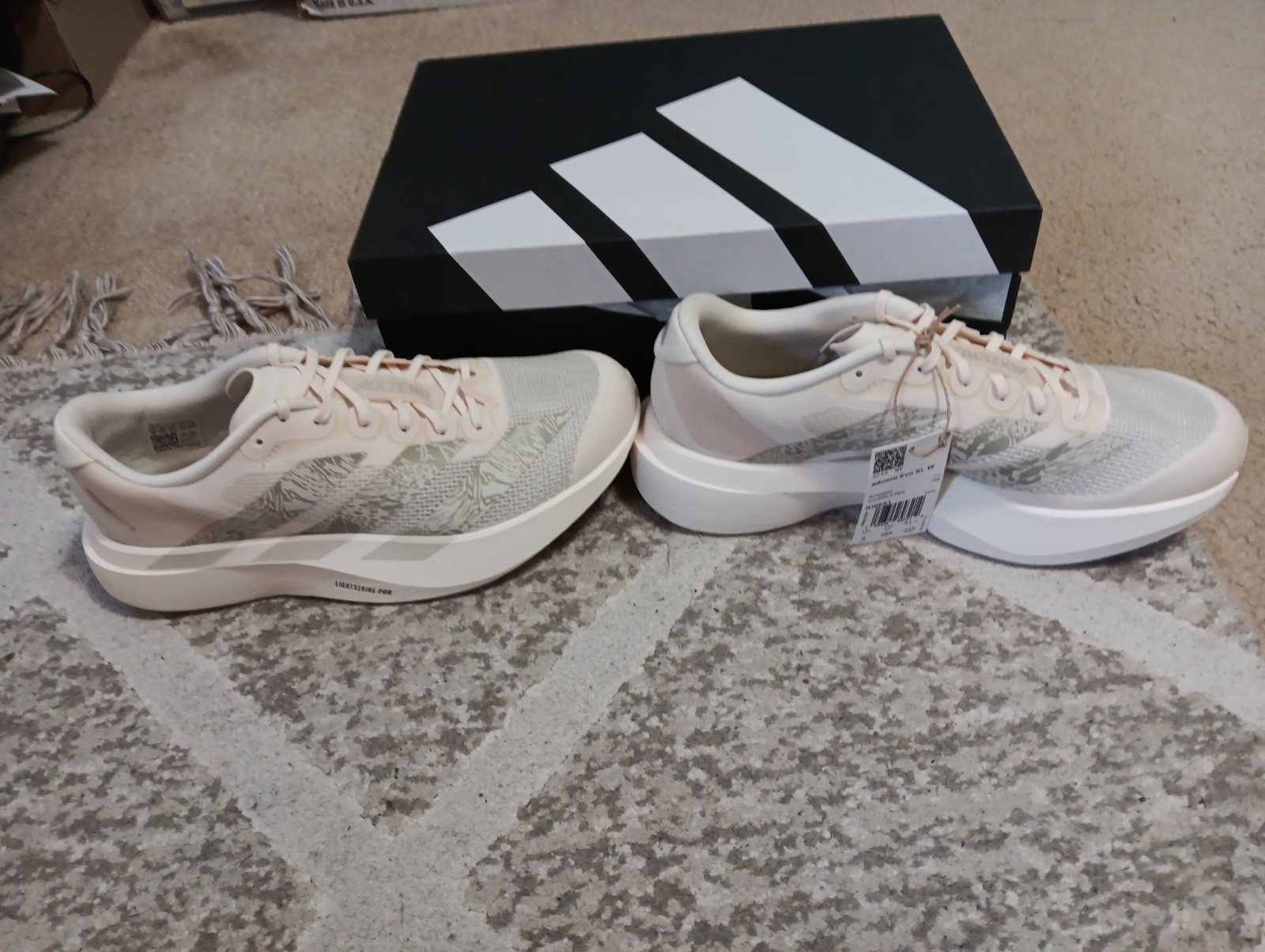 WOMEN’S ADIDAS ADIZERO EVO SL W RUNNING SHOES SIZE 9 NIB WONDER WHITE KI6951