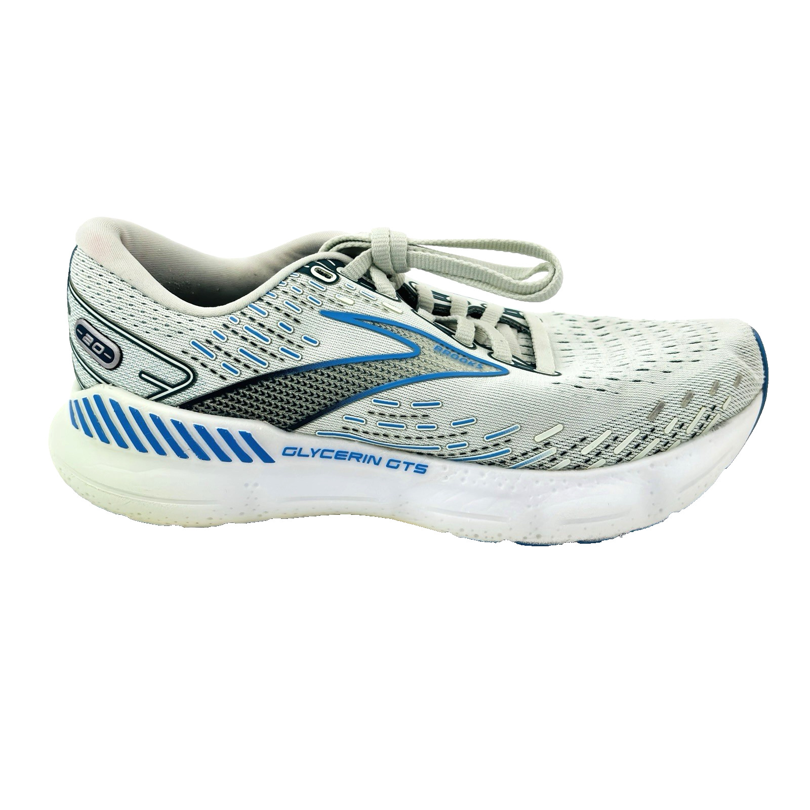 Womens 7.5 B Brooks Glycerin GTS 20 Green Blue Athletic Running Shoe 1203701B494