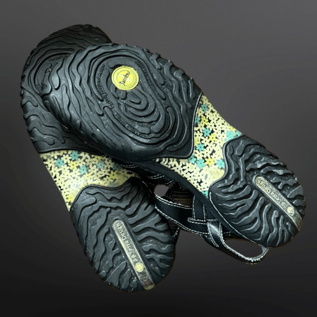 Jambu Cherry Sandals Leather Eco-Friendly Comfort Black Hiking Walking 8.5