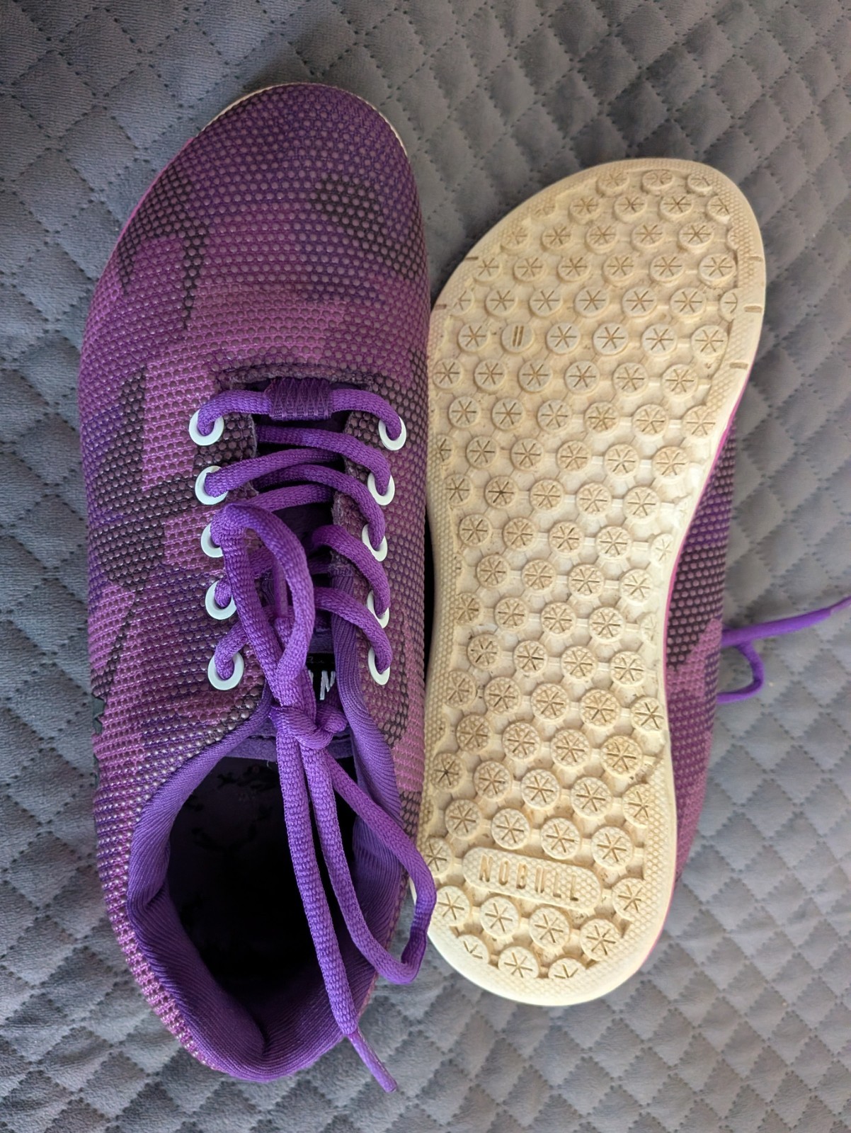 Nobull Unisex Trainers Workout Shoes Camo Purple Women 8.5 Men 7