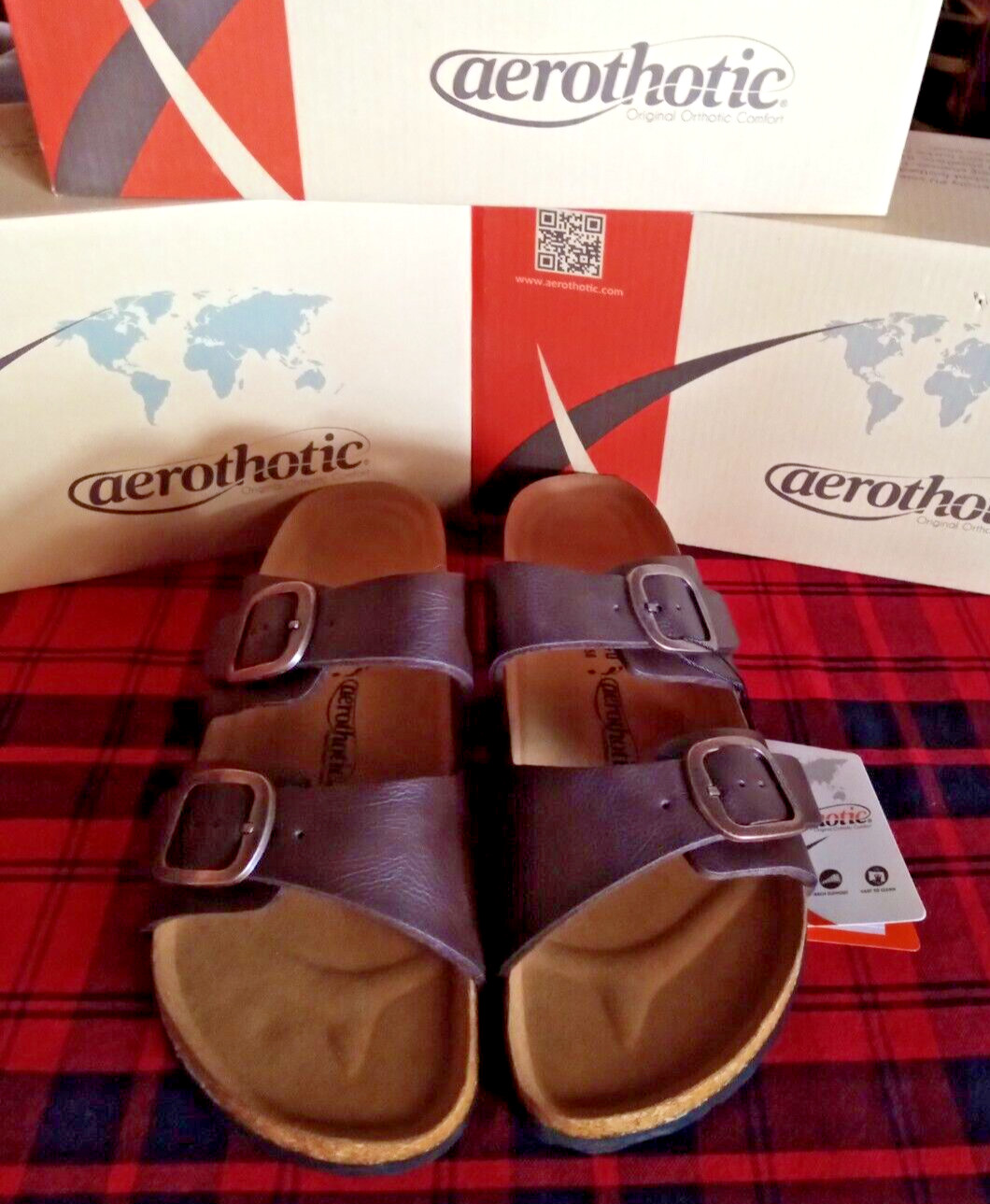 Aerothotic Women’s Synthetic Leather Comfortable Adjustable 2 Strap Slide Sandal