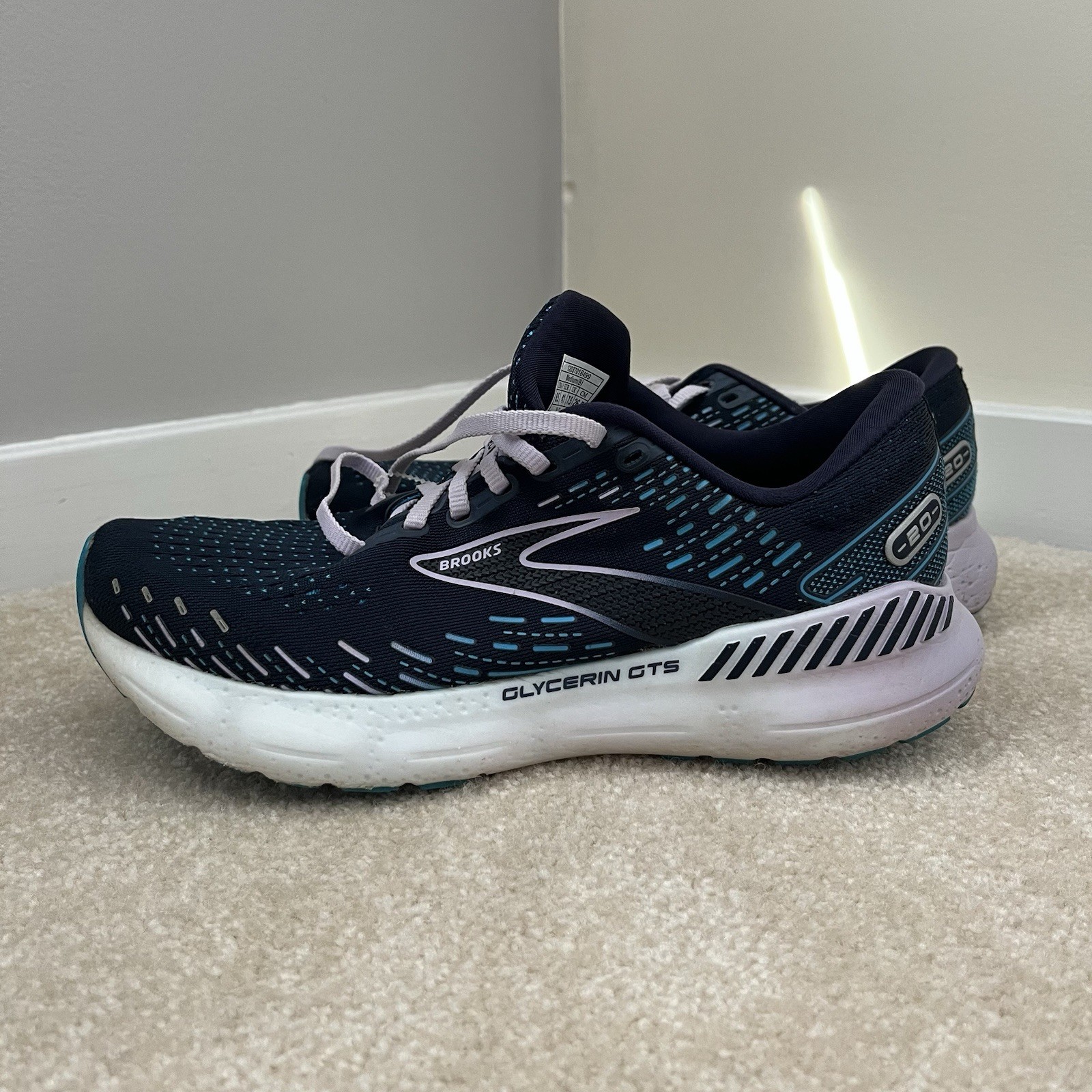 Brooks Glycerin GTS 20 Women’s Running Shoes Size 9.5 Navy/Blue/Purple