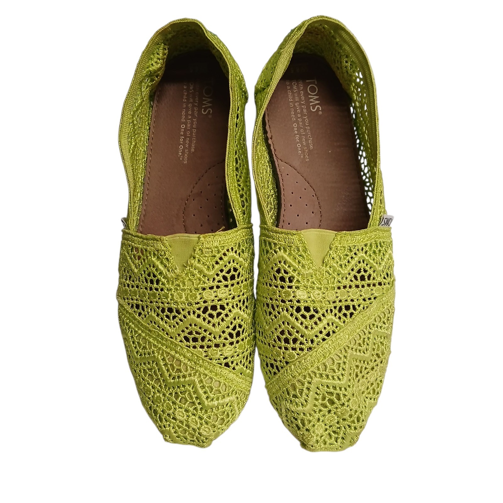 TOMS Women’s Alpargata Crochet Slip-On Casual Shoe Lightweight Yellow Size W 9.5
