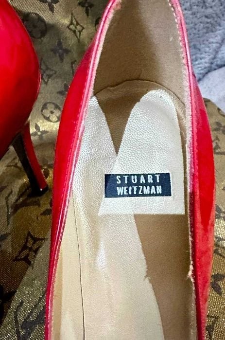 Women Stuart Weitzman Heels Red Patent 39.5