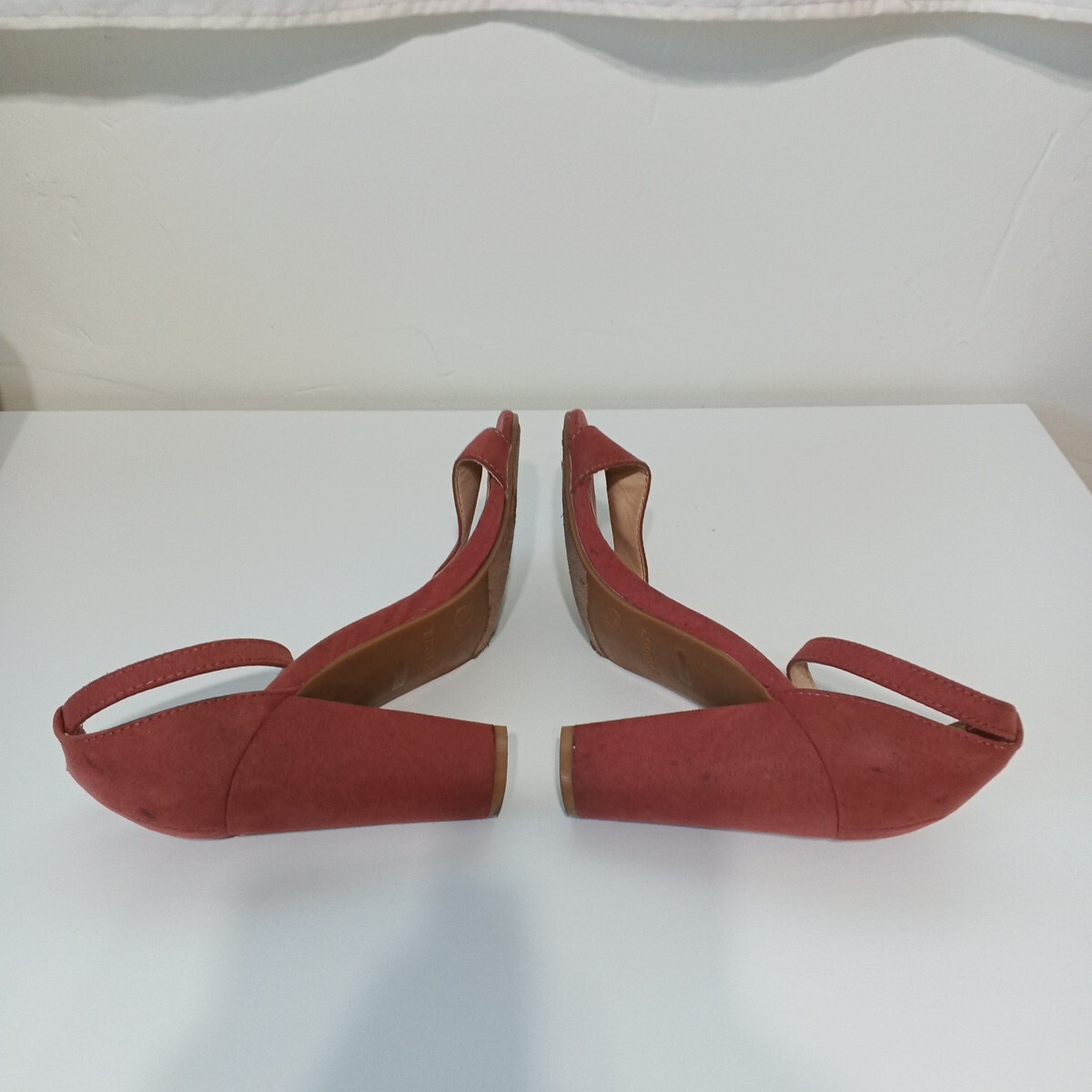 BAMBOO Ankle Strap 4″ Heels Rose Suede Size 7.5