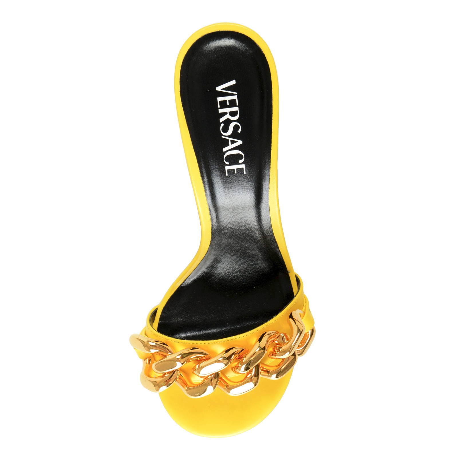 Versace Women’s Yellow Leather Heeled Sandals Sling Back Shoes US 6 IT 36