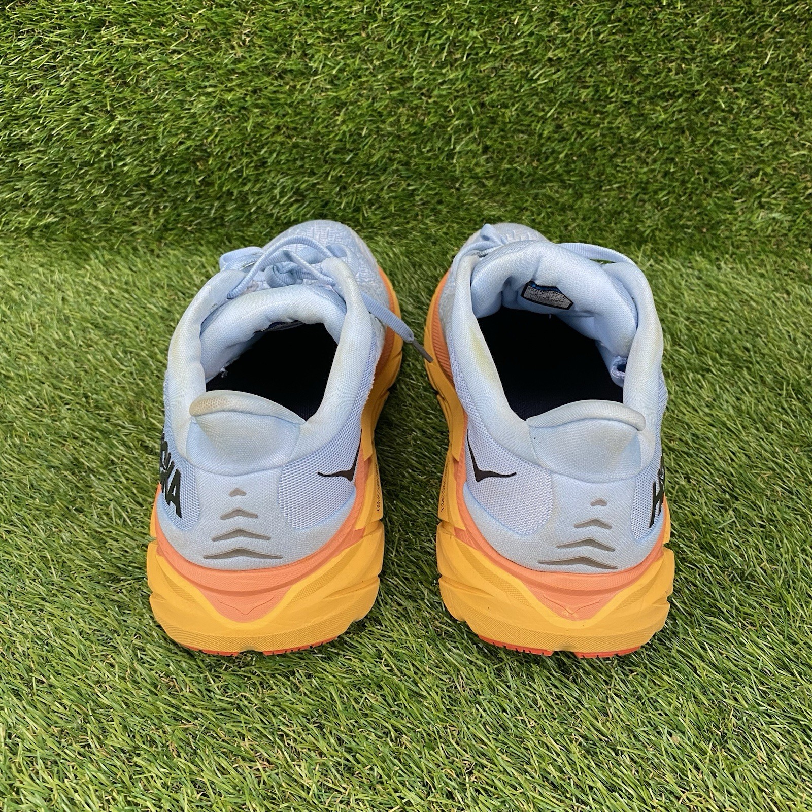 Hoka One One Clifton 8 Women’s Running Shoes Size 9.5 D Summer Song Blue/Orange