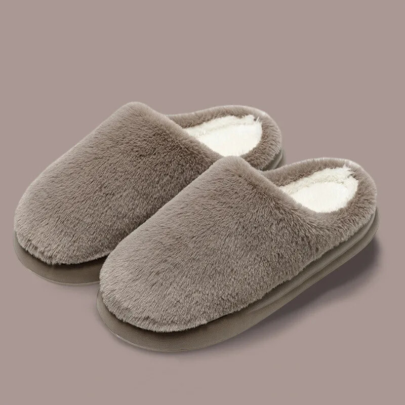 Winter Plush Slippers New Soft Platform Fluffy Slides Comfort Concise Anti Slip