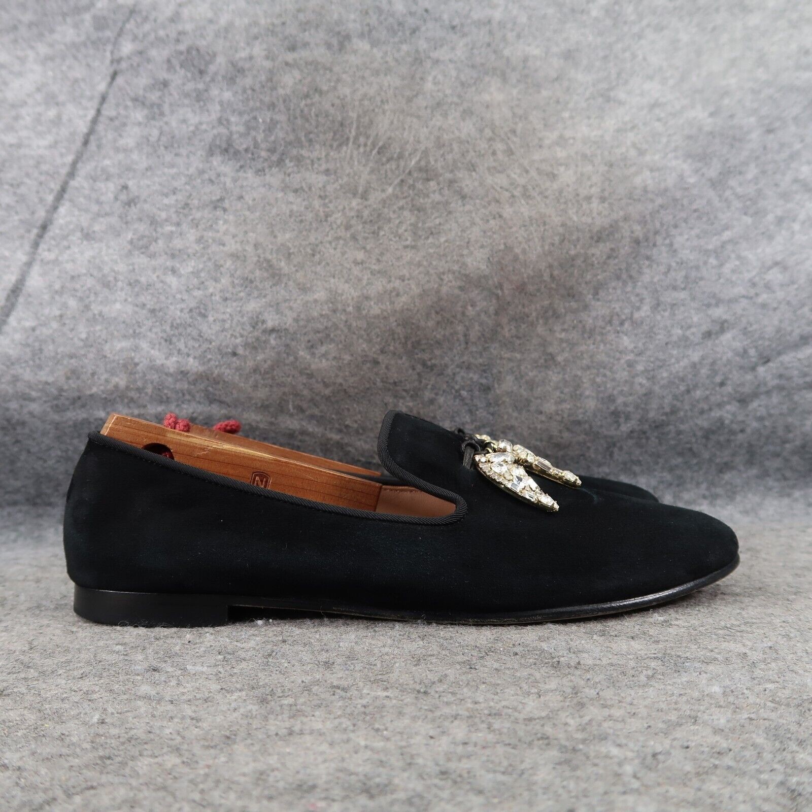 Giuseppe Zanotti Shoes Women 36 Slipper Loafer Shark Crystal Charm Fashion Black