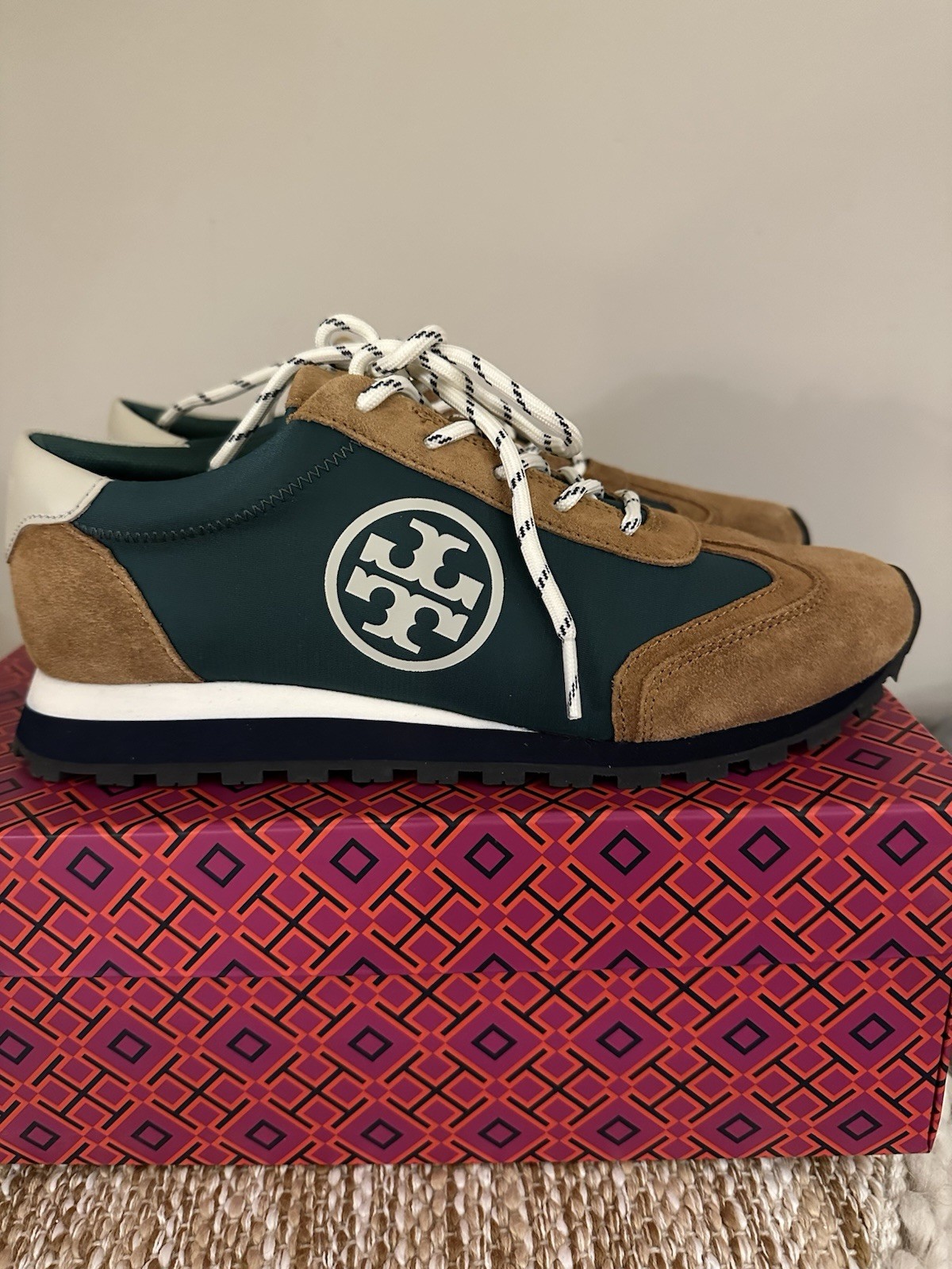 Tory Burch Annie Nylon Runner , Color: Botanical Garden/Rum/Rice Paper
