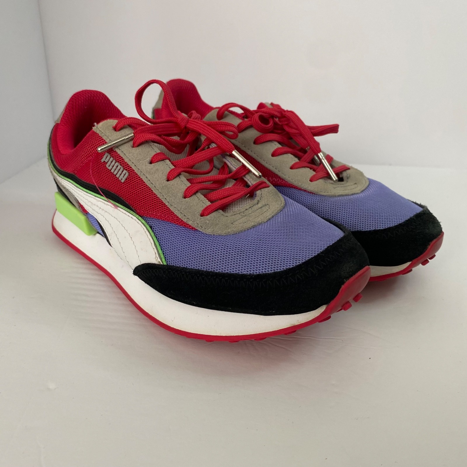 Puma Future Rider Womens Size 8 Red Blue White Gray Rider Foam 381684-01 Preppy