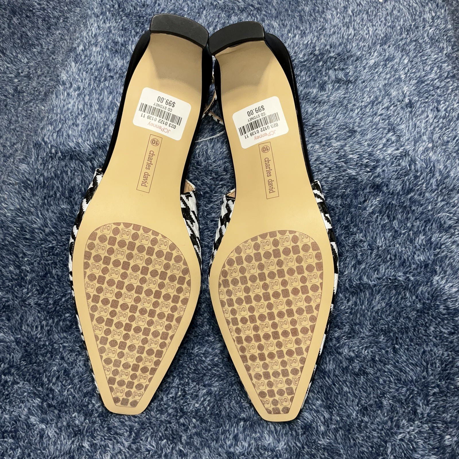 Charles David women’s Houndtooth Print Shallow Toe Slingback Pumps Size 10