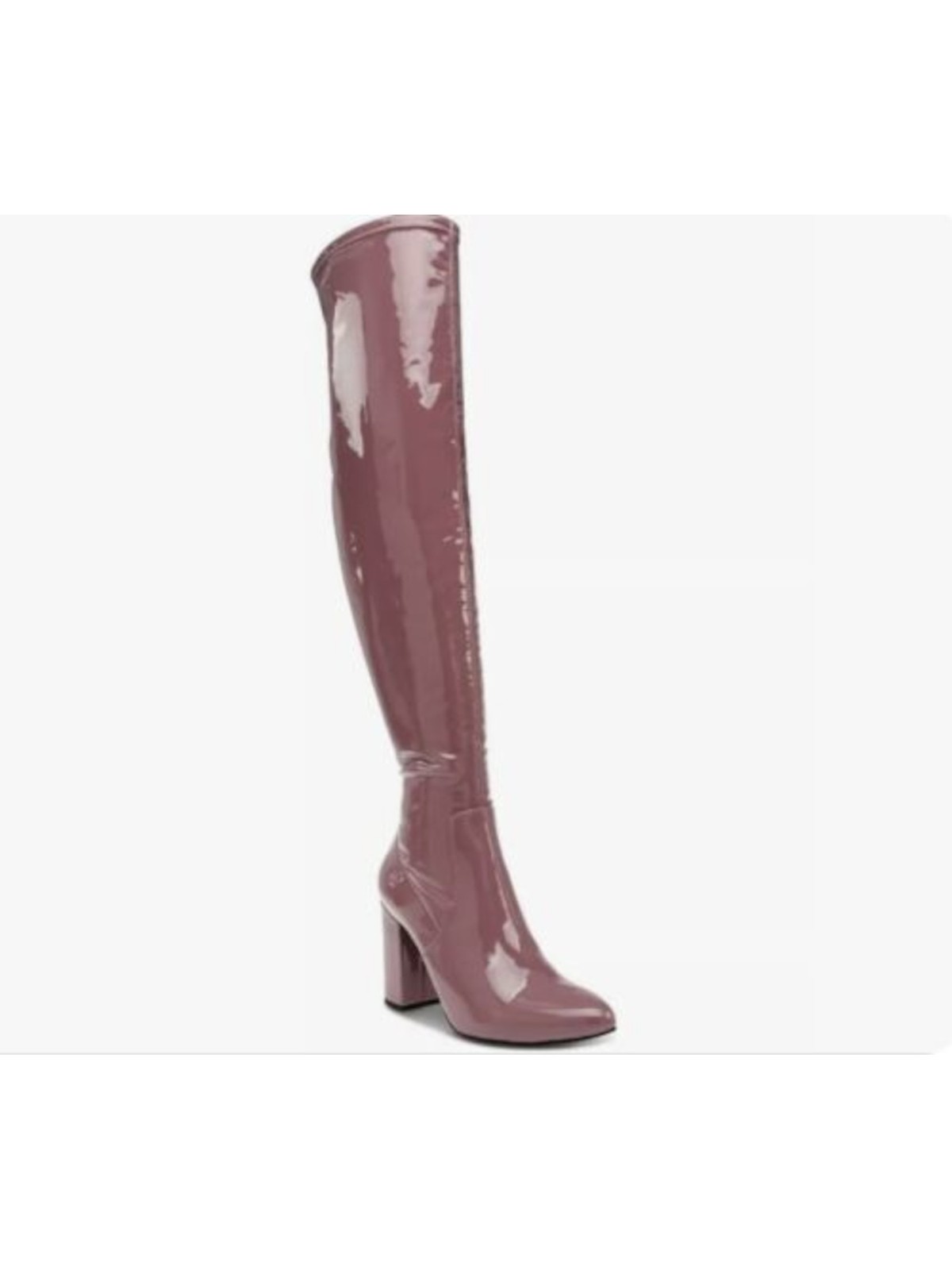 WILD PAIR Womens Pink 19.5 Height Bravy Pointed Toe Block Heel Heeled Boots 6 M