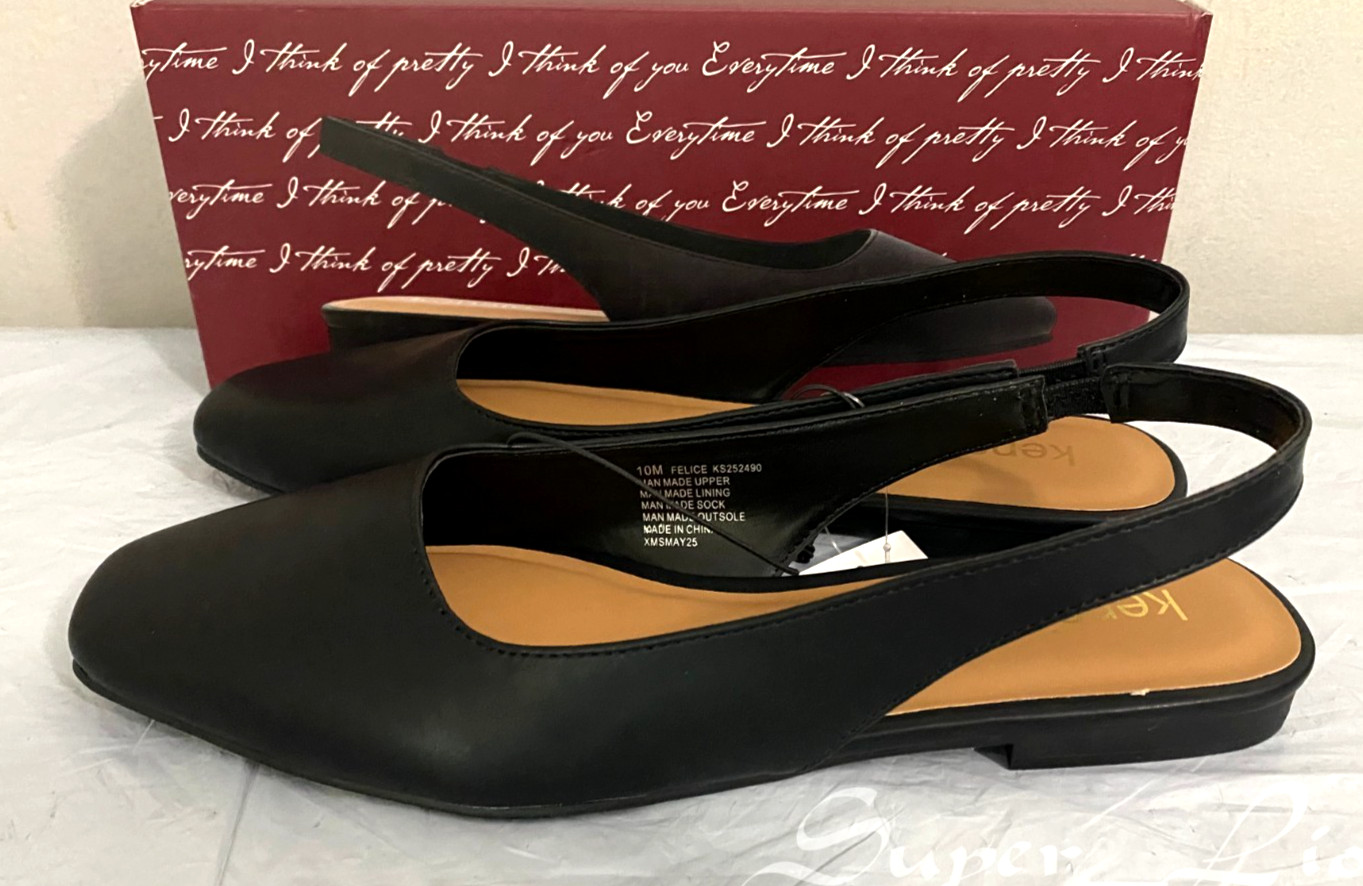 NEW Kensie Women’s Felice Slingback Flats – SIZE 11 – BLACK