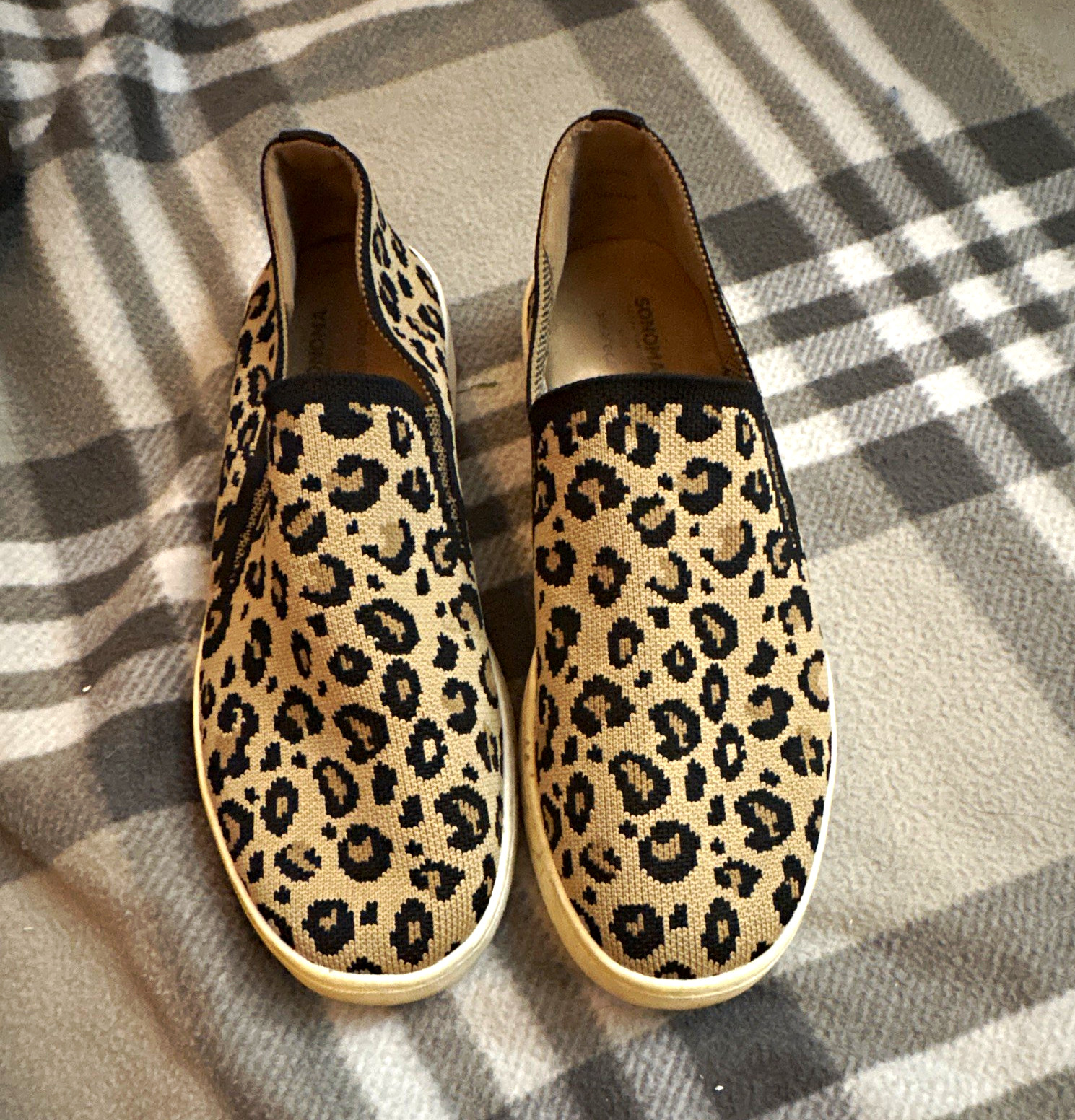 Sonoma Women’s Leopard Animal Print Slip-On Flats Round Toe Comfort Size 9