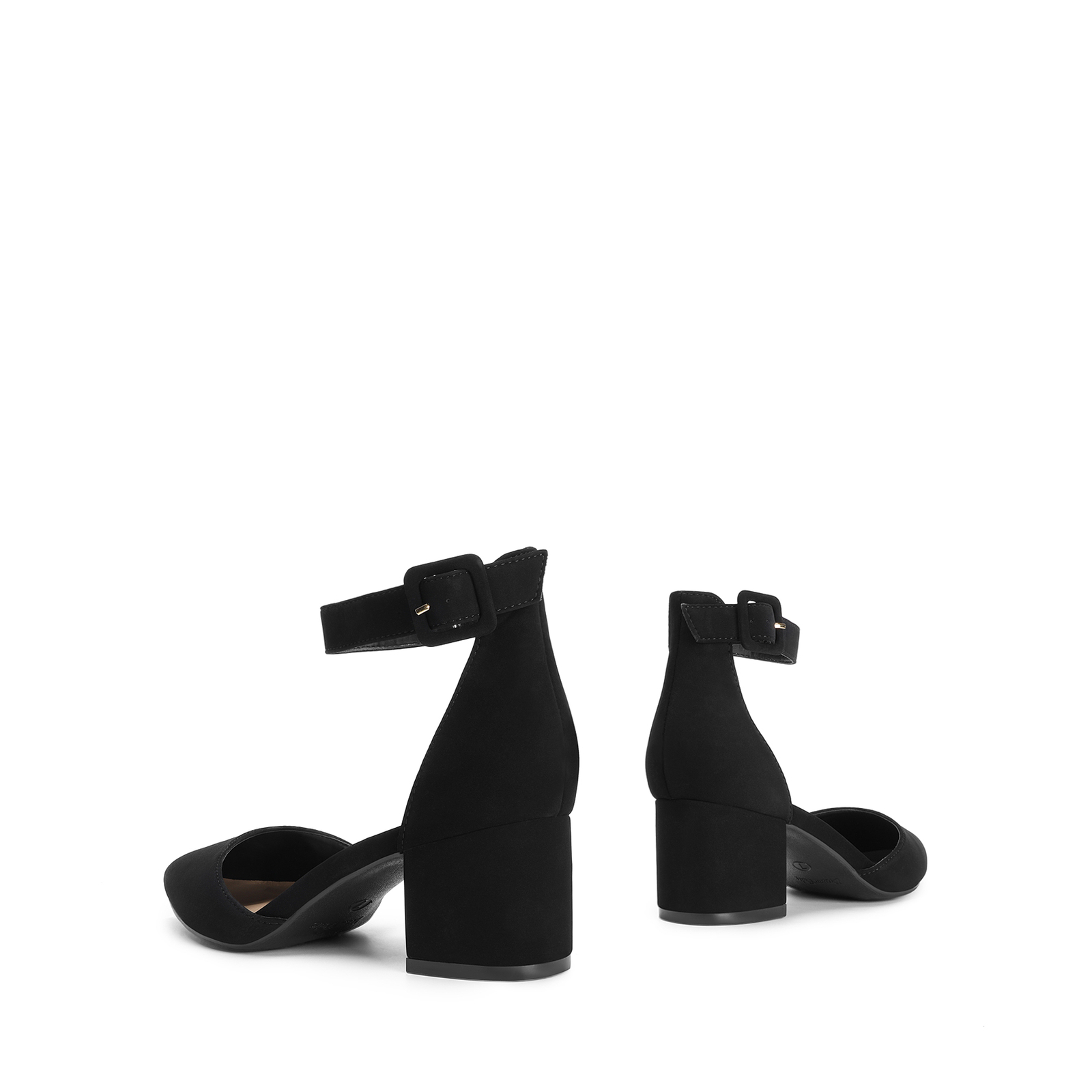 Women’s Timeless Pointed Toe Block Heel Wide-Size Pumps with Adjustable Strap