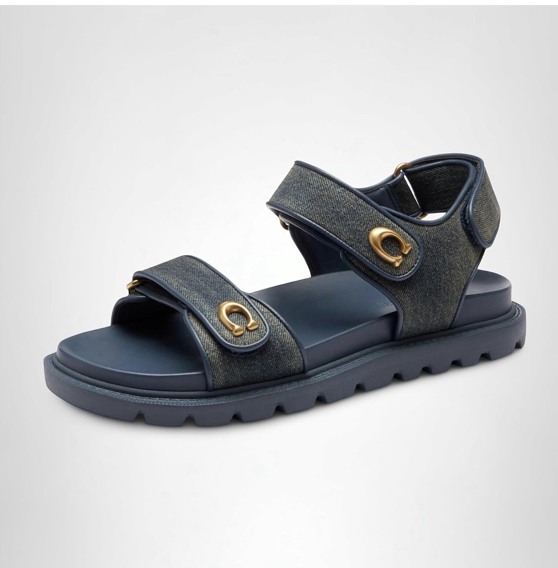 !! NEW !! COACH Women’s Brynn Sandals Dark Indigo Loved Denim SZ 8.5