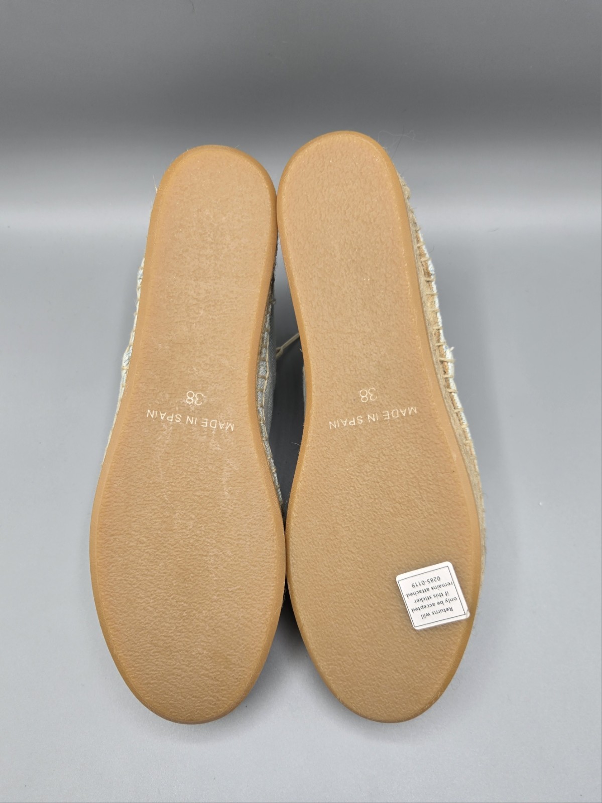 MM6 Maison Margiela Light Denim Lace-Up Platform Espadrilles Size EU 38 / US 8