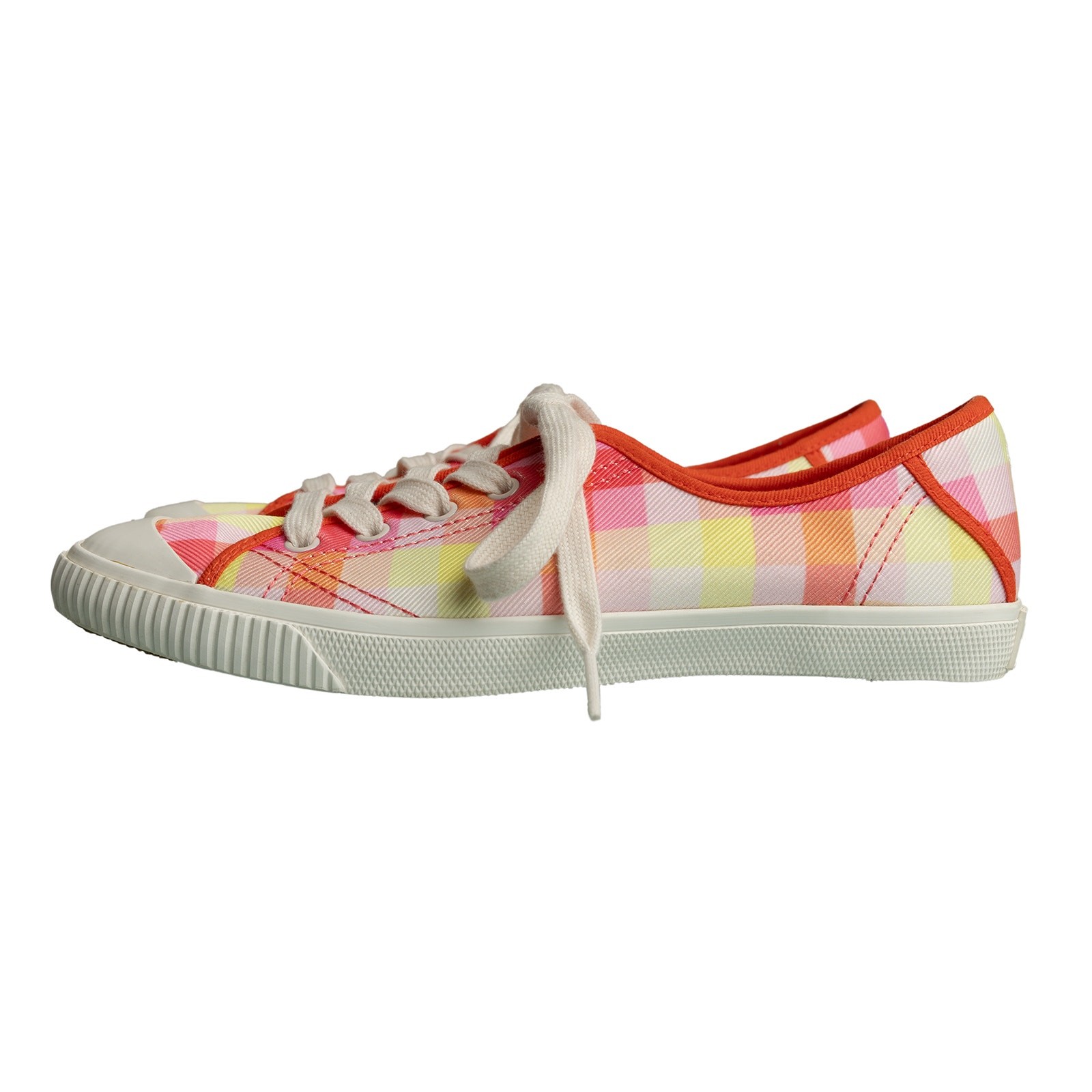 Women’s Designer Kate Spade New York Tennison Pink Madras Low-Top Sneakers Flats