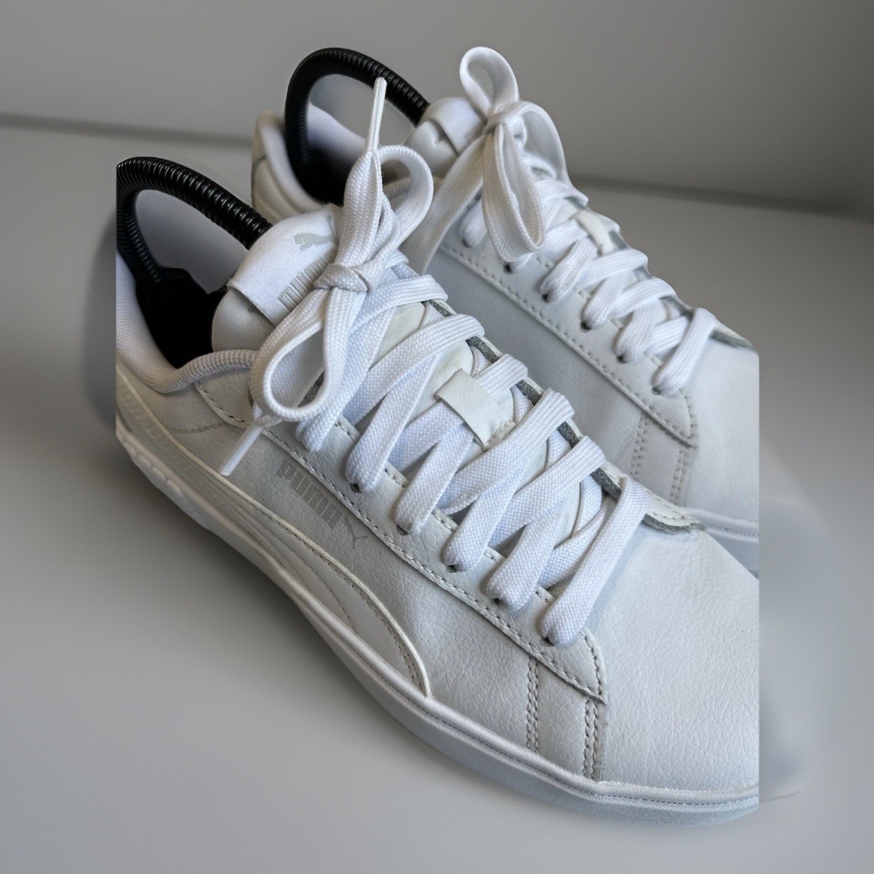 Puma Shoes Womens 7.5 Smash Platform V2 SoftForm Sneaker White Lace Up 394006-01