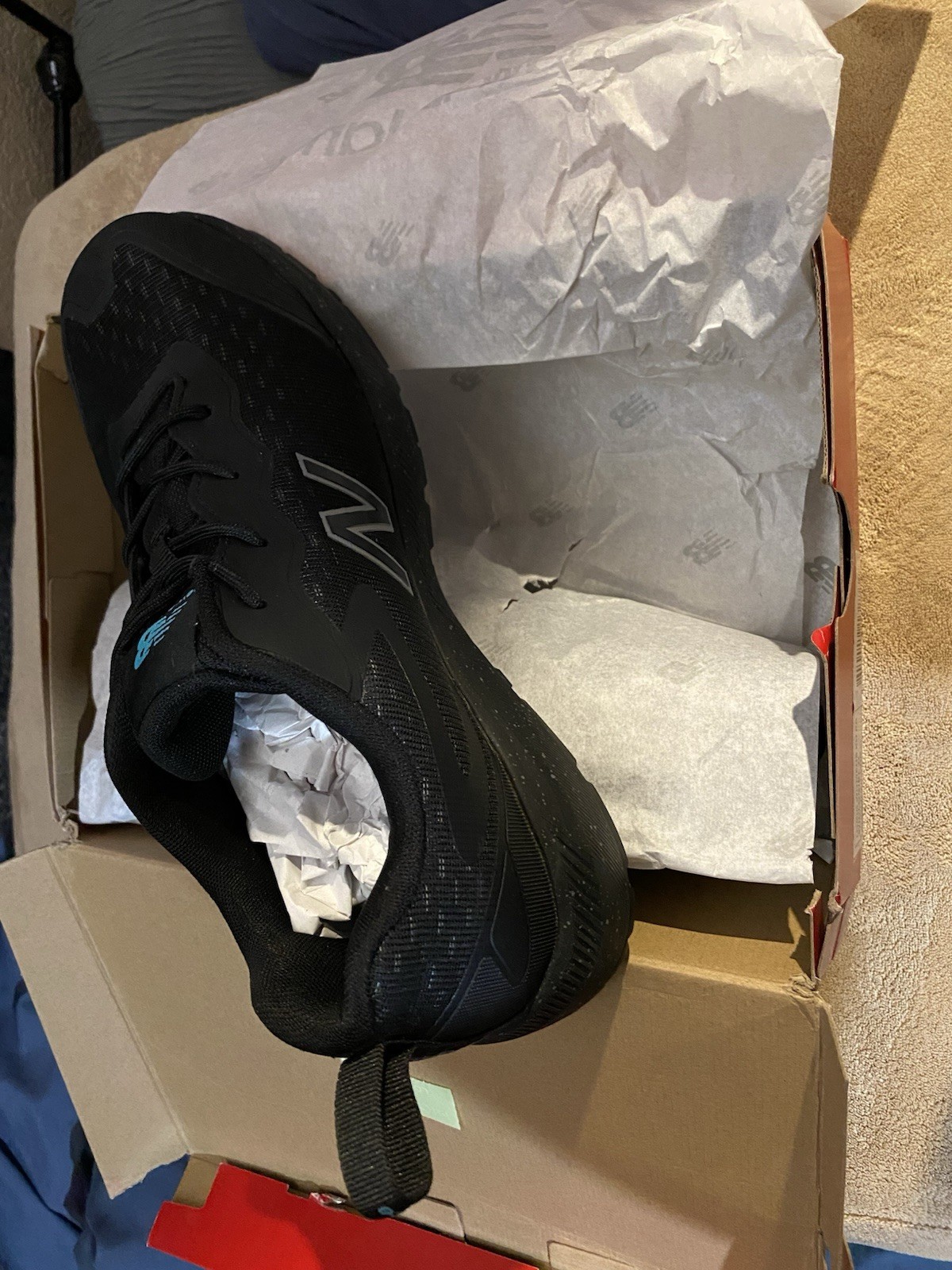 New Balance Logic Womens EH PR Lace-Up Low Top Sneakers Black/Aqua WIDLOGIBL-D