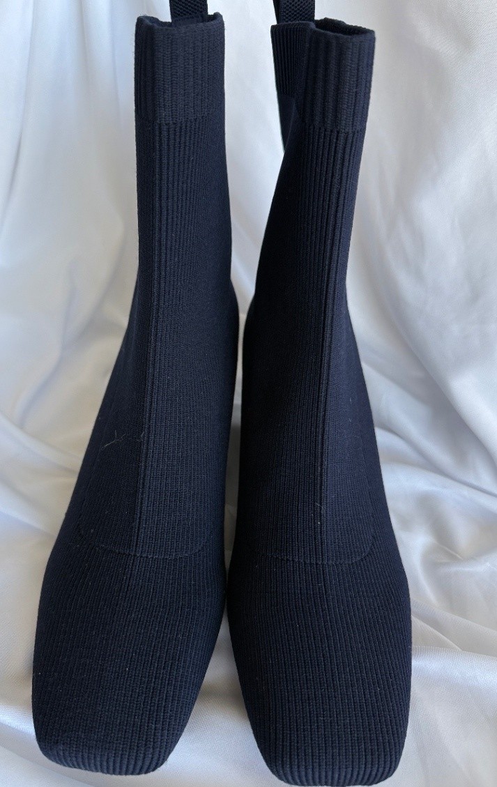 VIVAIA Navy Ribbed Knit Sock Ankle Boots Women’s EU 42 Sustainable Comfort EUC