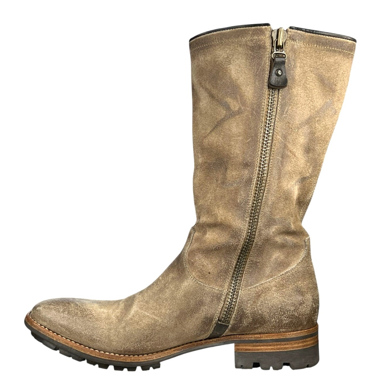 N.D.C. Women’s Handmade Brown Distressed Mid Calf Boot Size 41.5 US 10.5/11